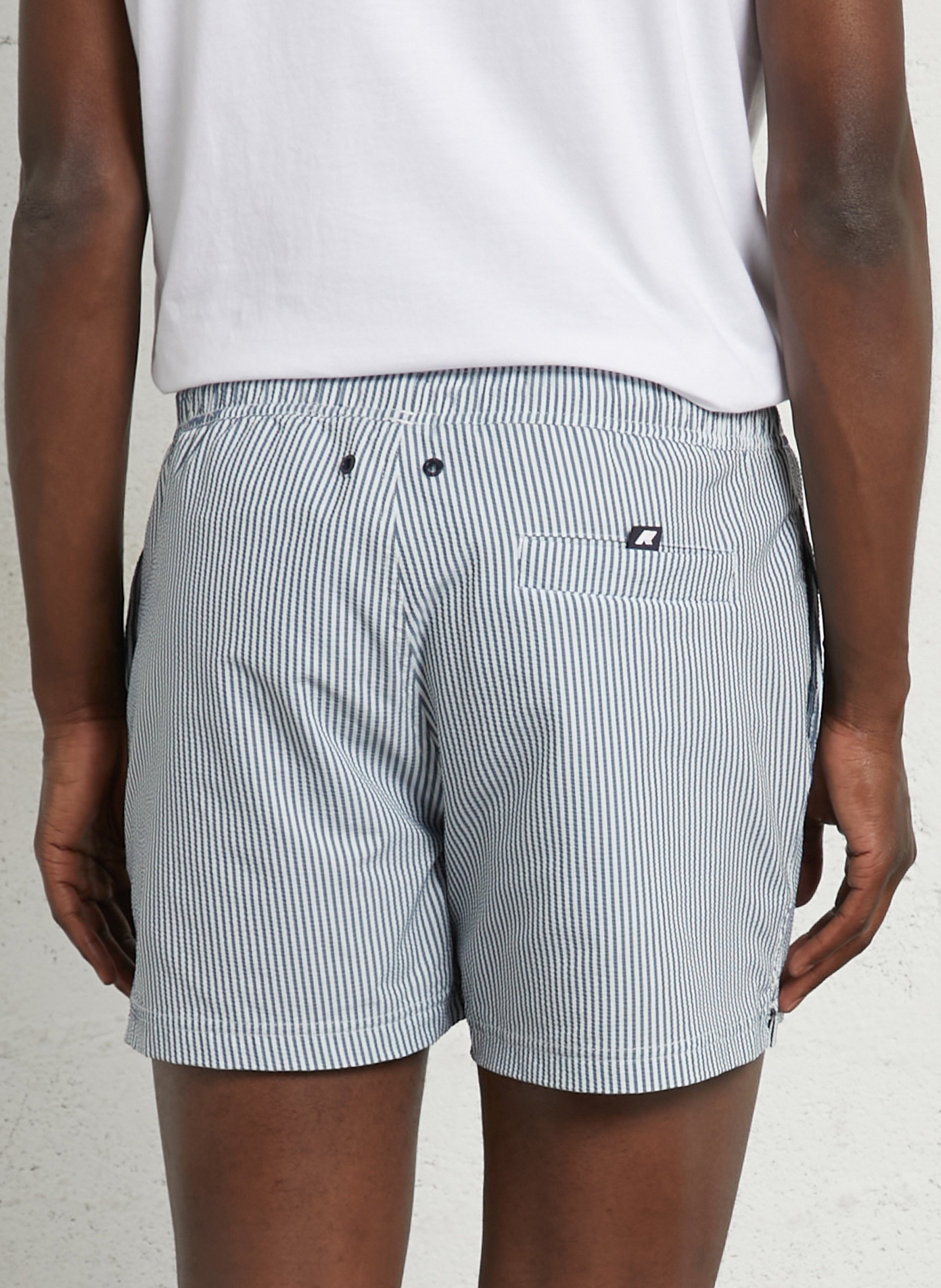 Short de bain rayé  K-WAY Blanc