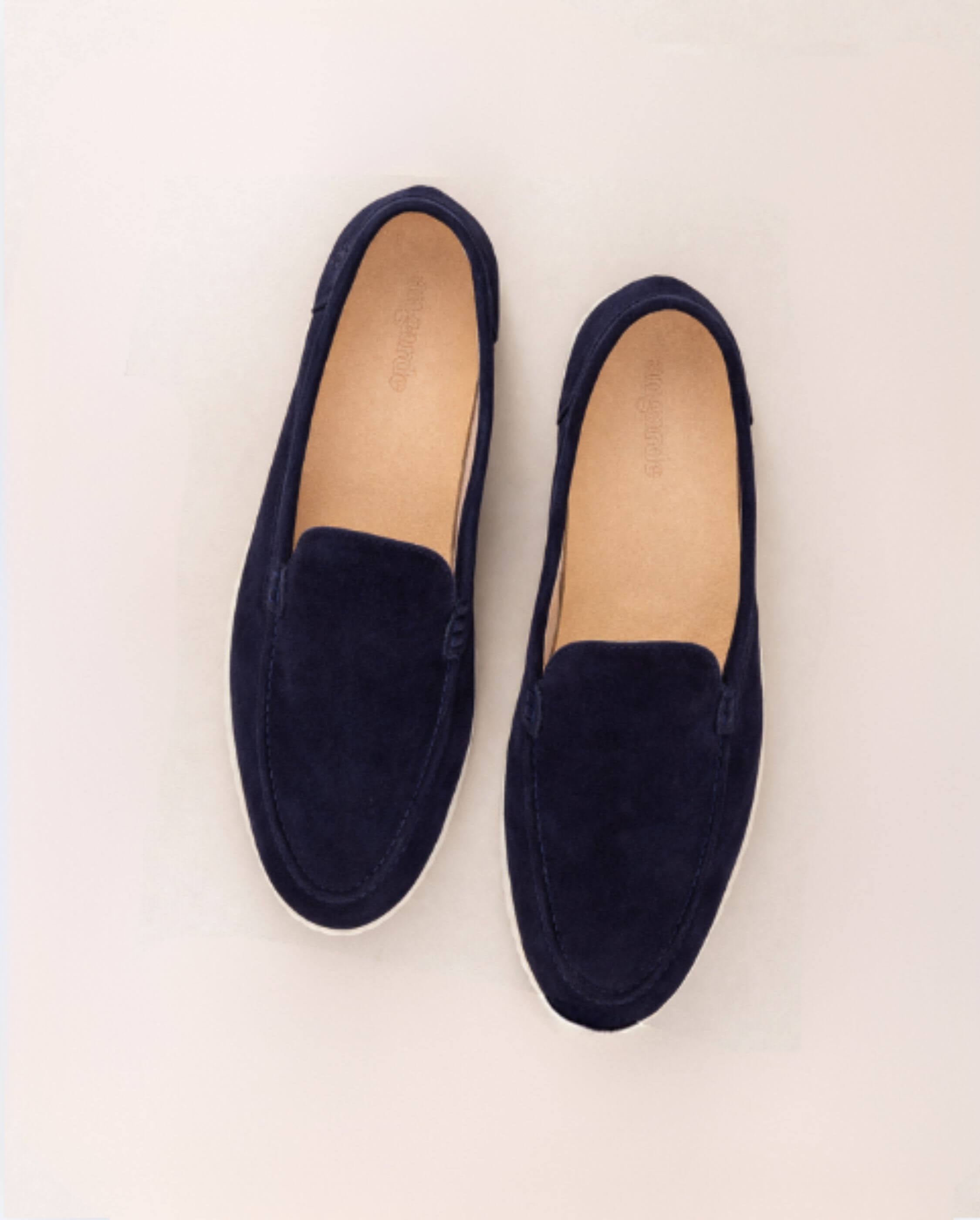 Men's moccasin, navy suede ANGARDE Blue