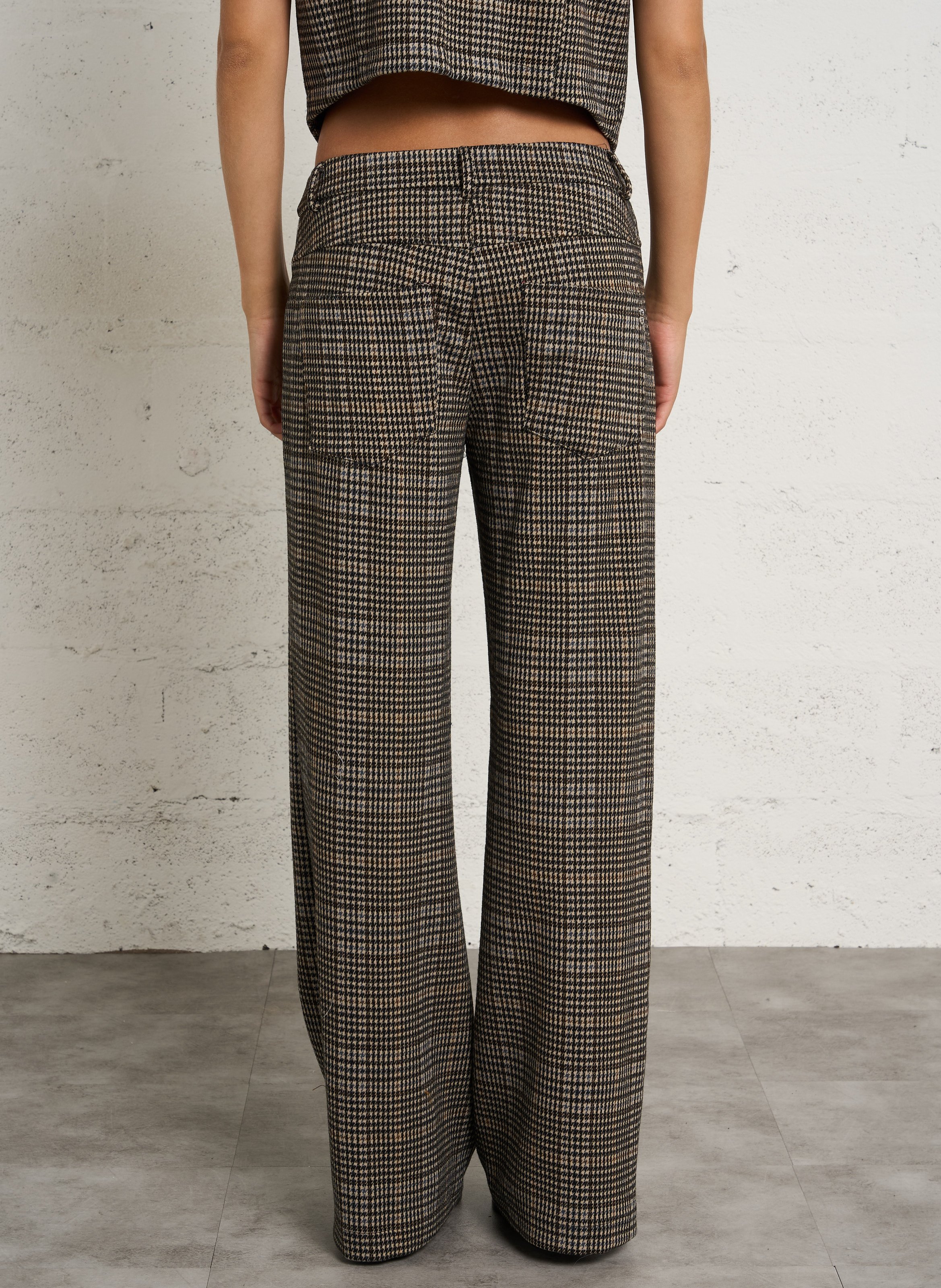 Printed wide-leg pants PLEASE Brown