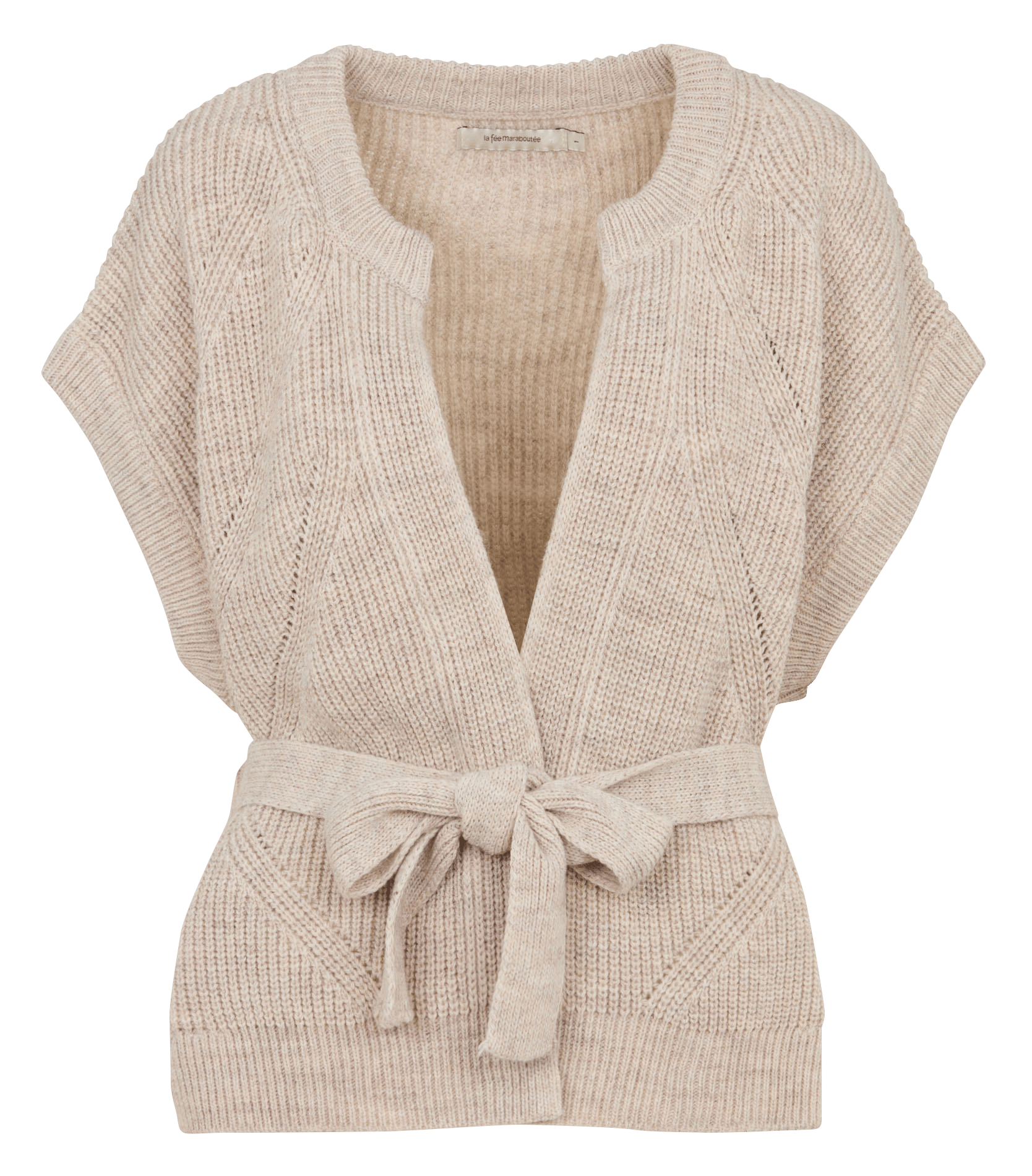 Sleeveless oversized ribbed cardigan LA FEE MARABOUTEE