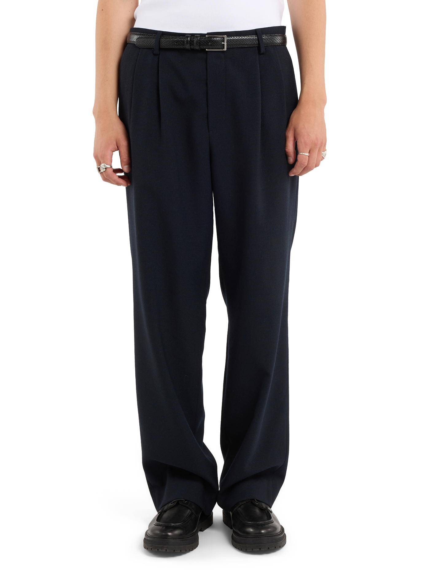 Wide-leg virgin wool suit trousers SAISON 1865 Blue