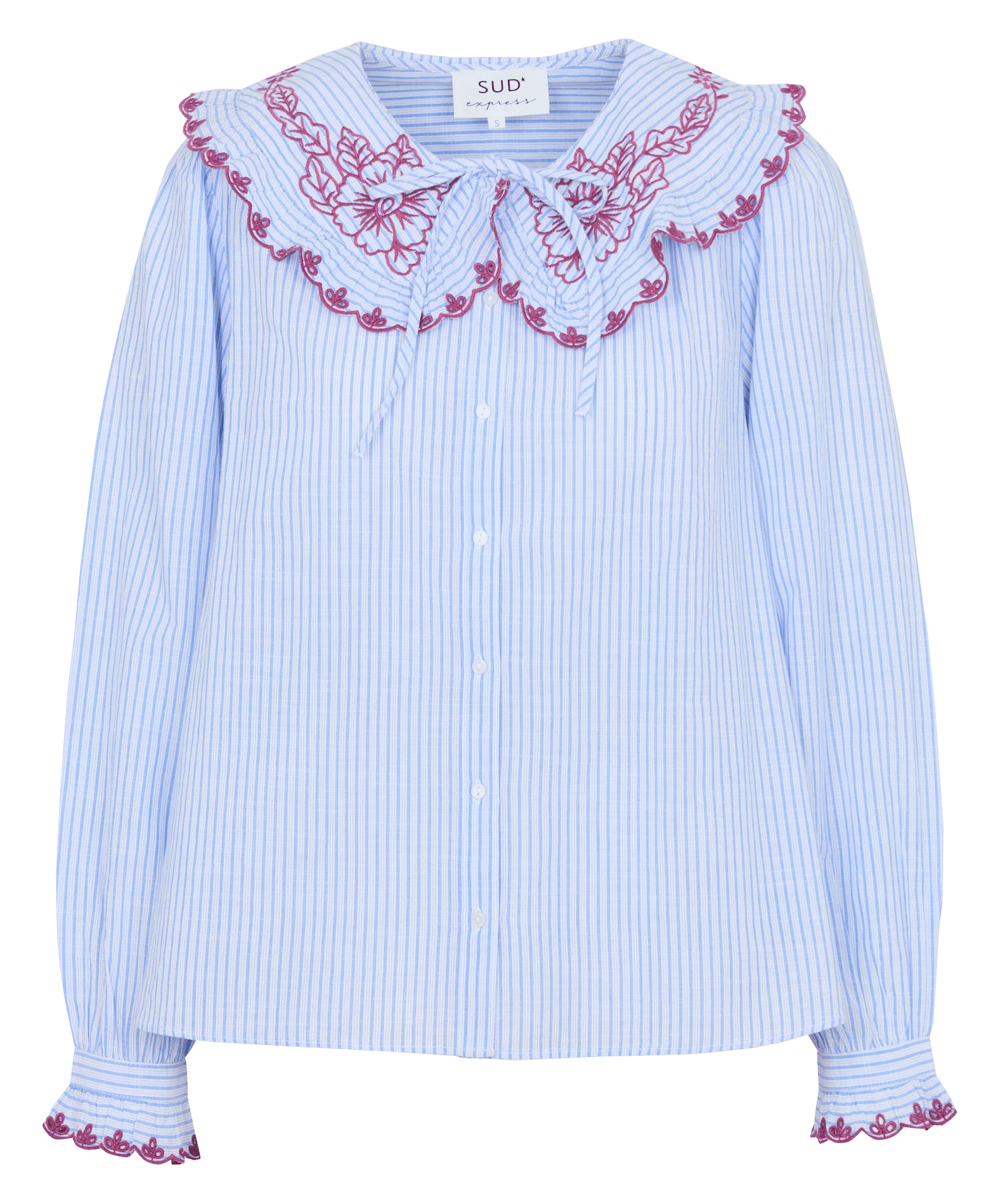 Cotton shirt with Peter Pan collar SUD EXPRESS Blue