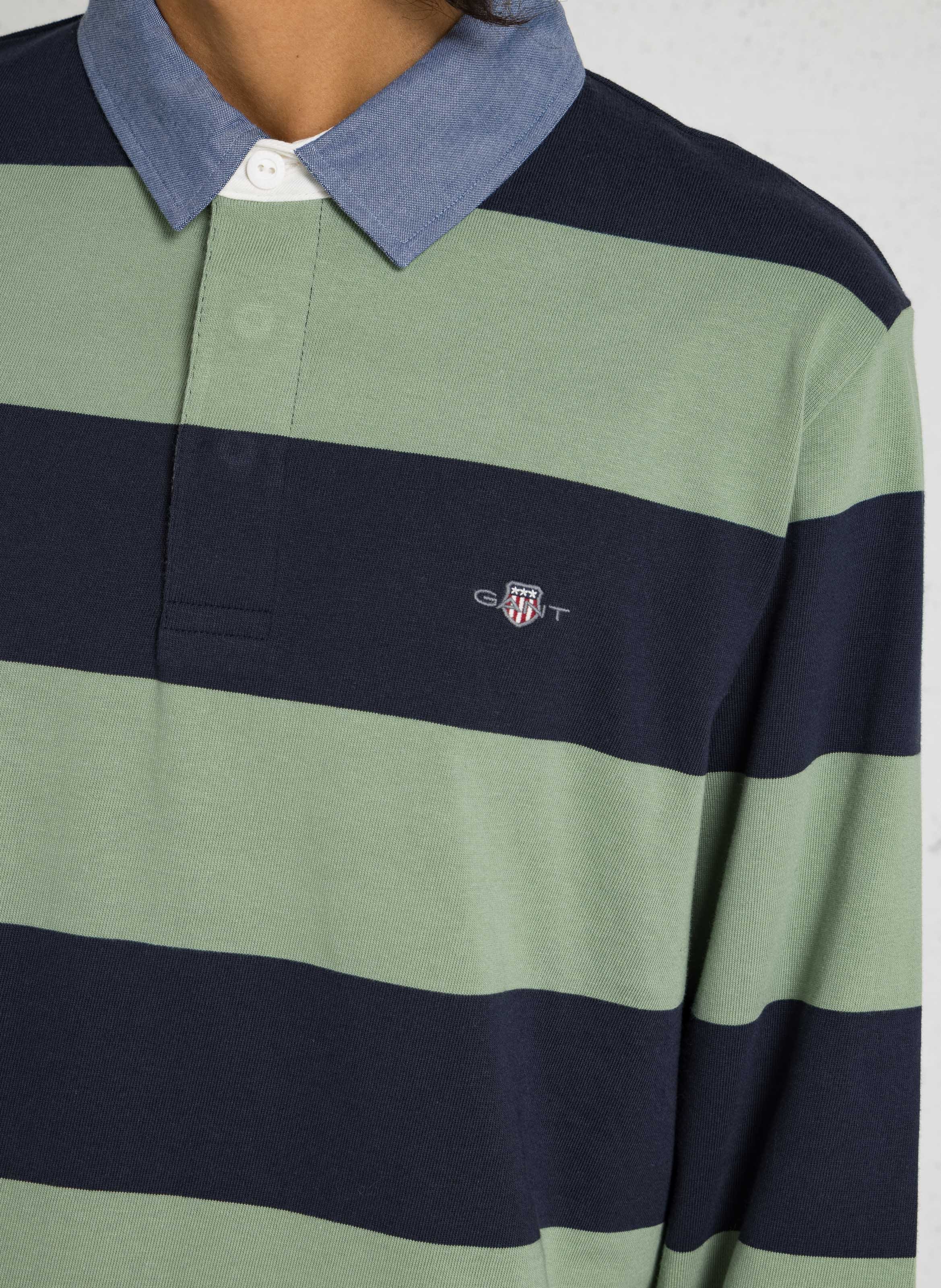 Gerade geschnittenes Poloshirt aus Baumwolle mit Streifen GANT Grun