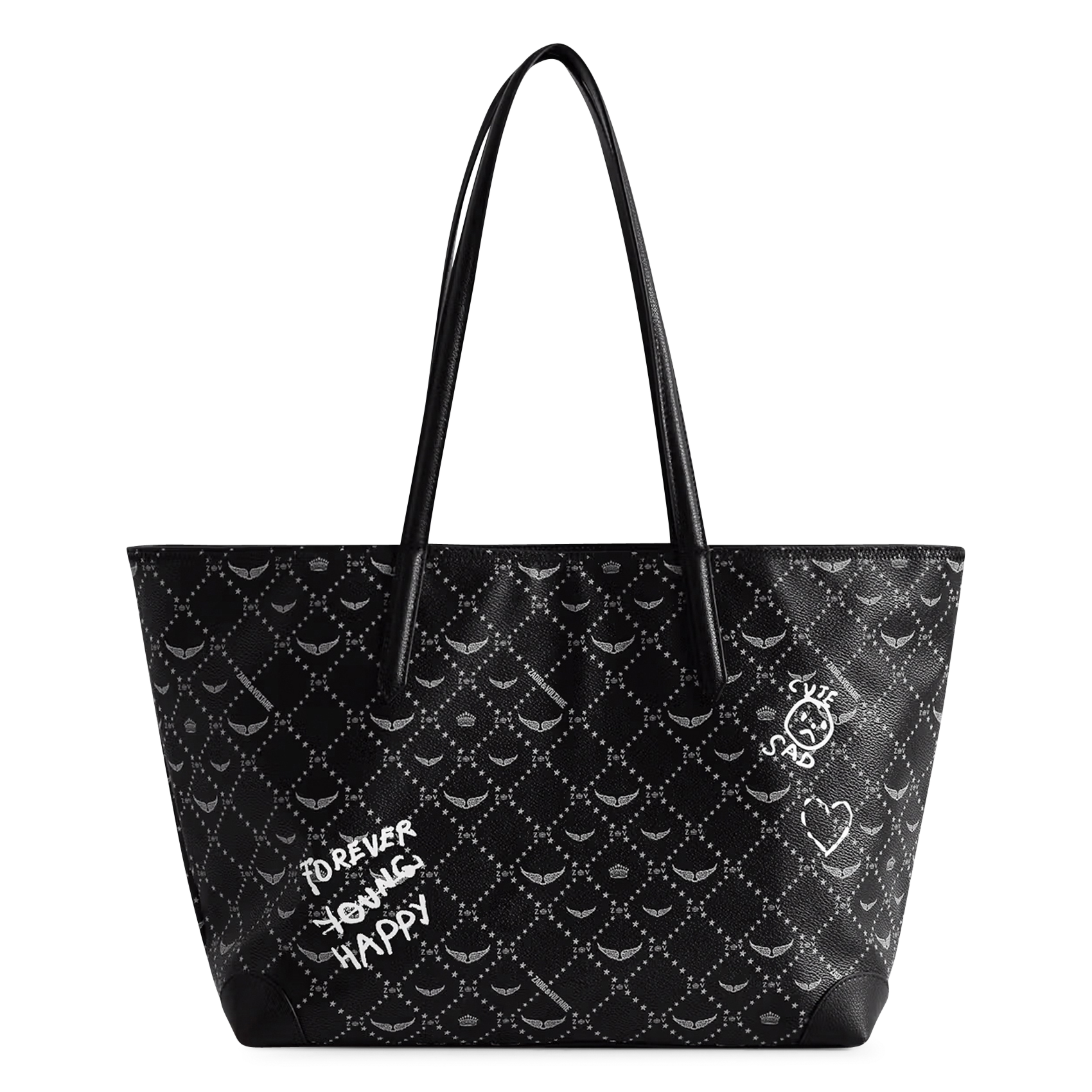 Sac cabas imprimé ZADIG&VOLTAIRE Noir