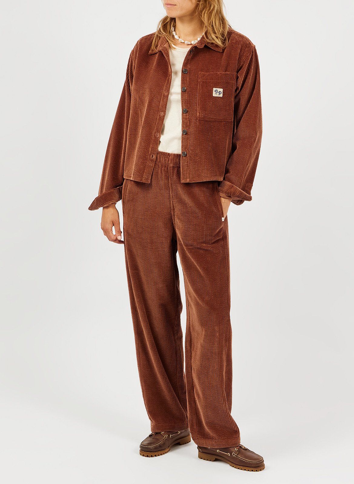 Pantalon droit en velours A.P Marron