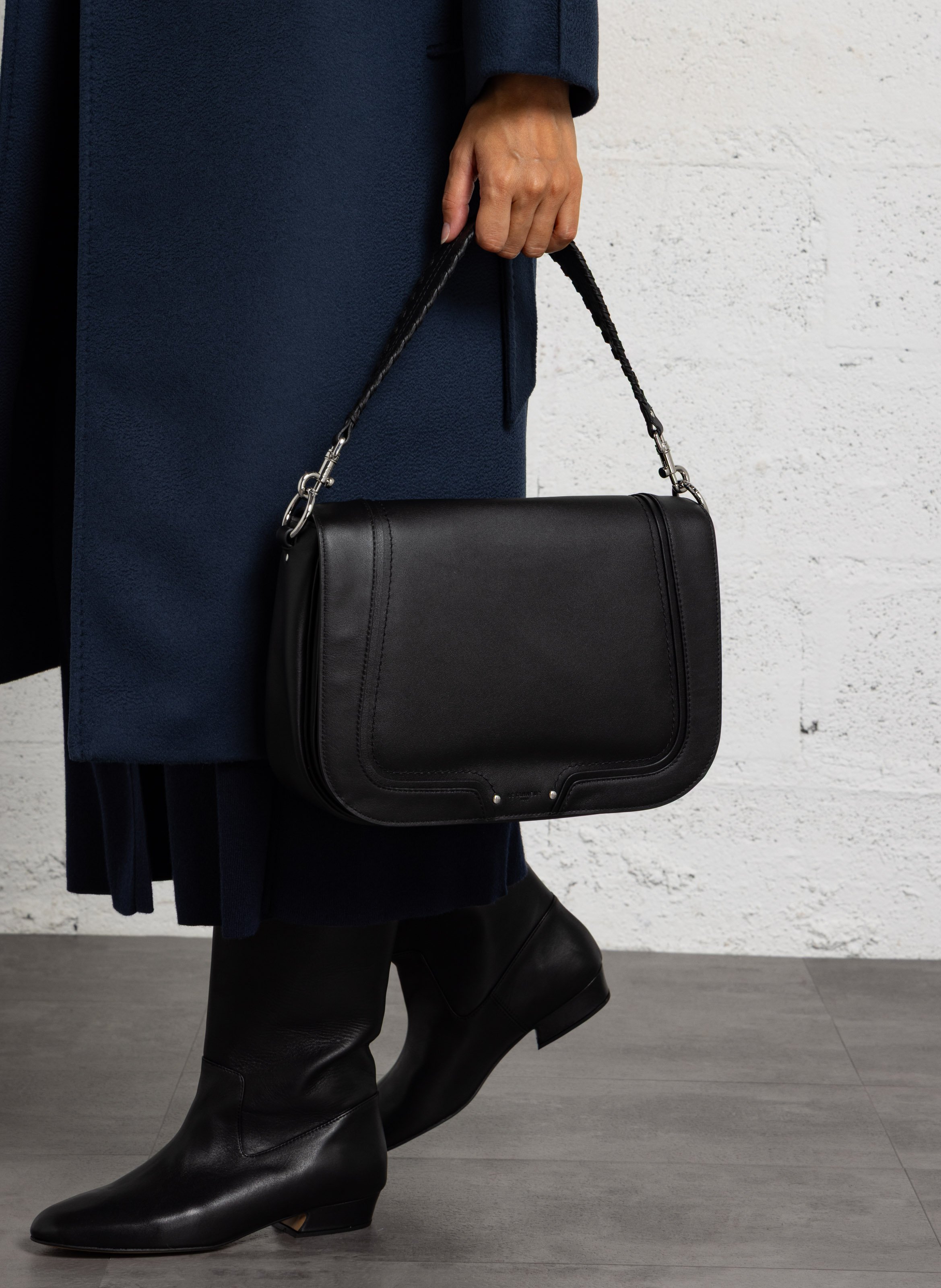 Sac bandoulière en cuir LE TANNEUR Noir