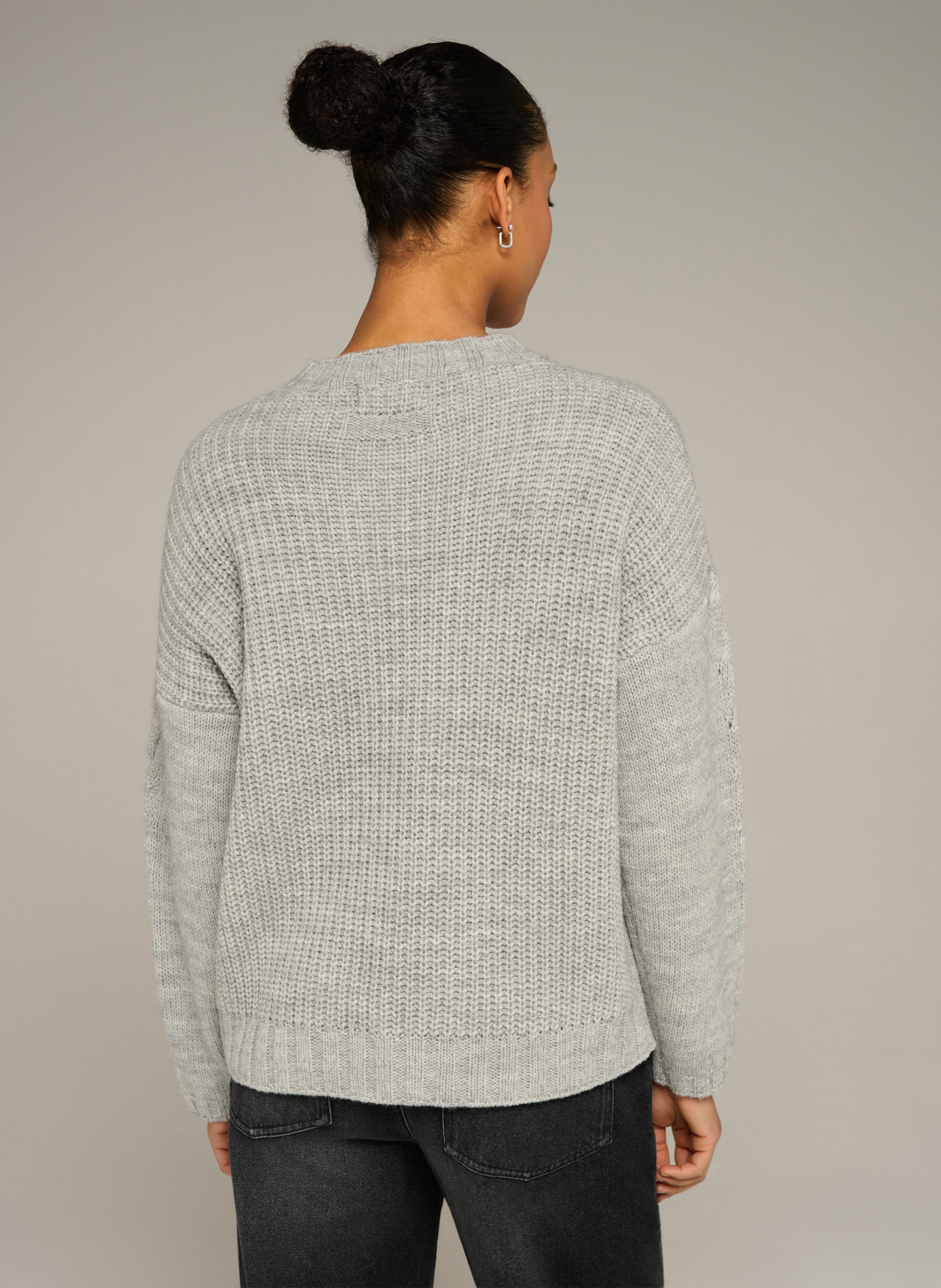 Pull col rond ample en laine | Gris COTELAC ACOTE Femme