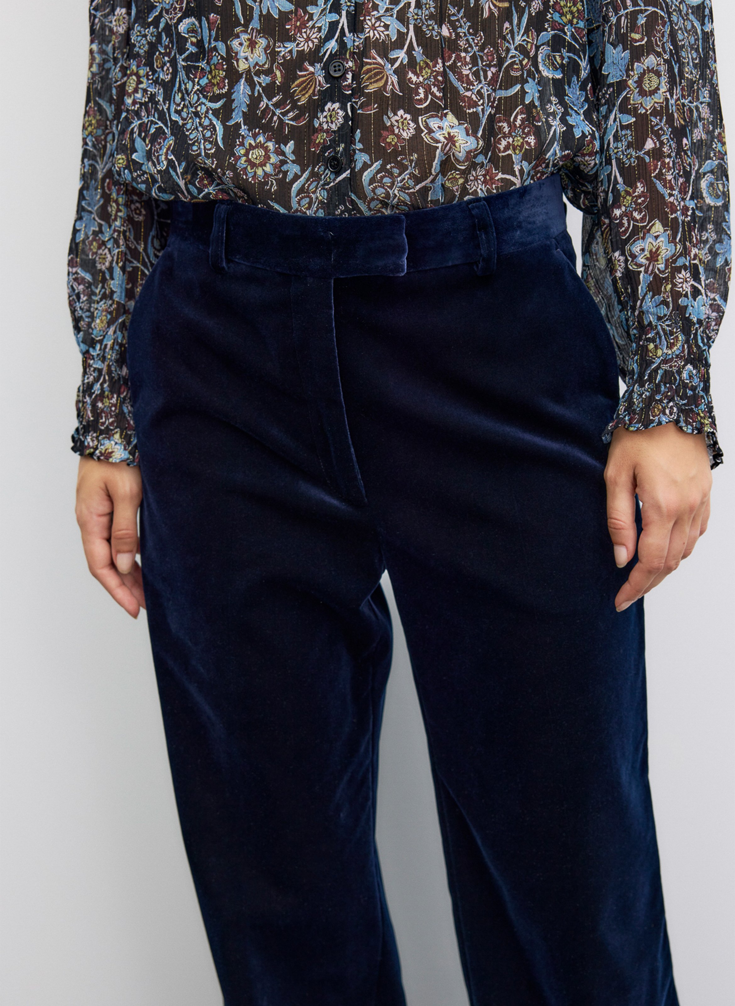 Weite Samthose im Tailoring-Stil GERARD DAREL Blau