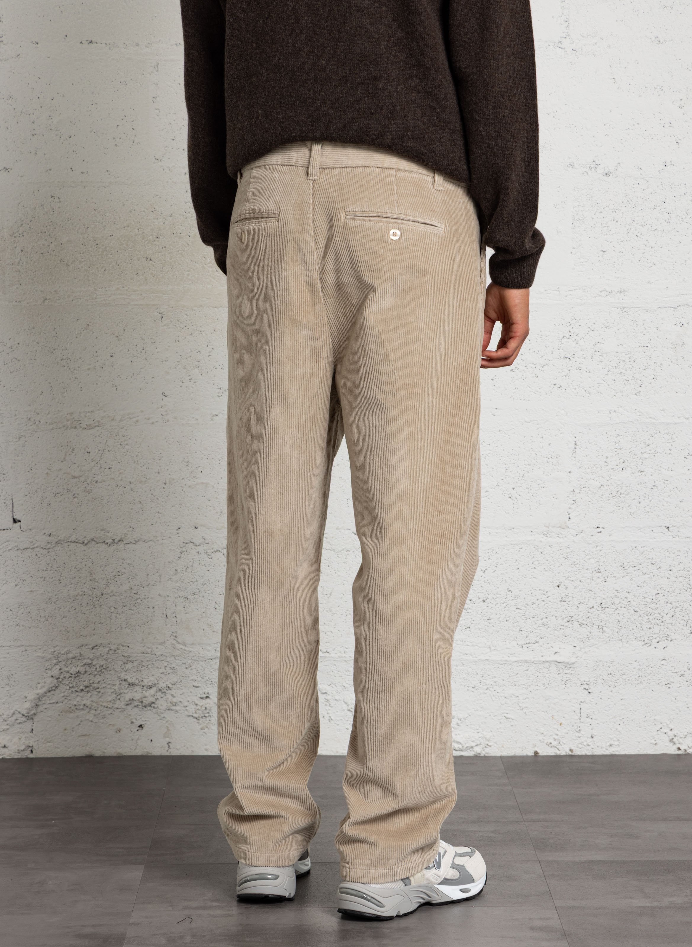 Wide-leg trousers in cotton-blend corduroy CASUAL FRIDAY Beige