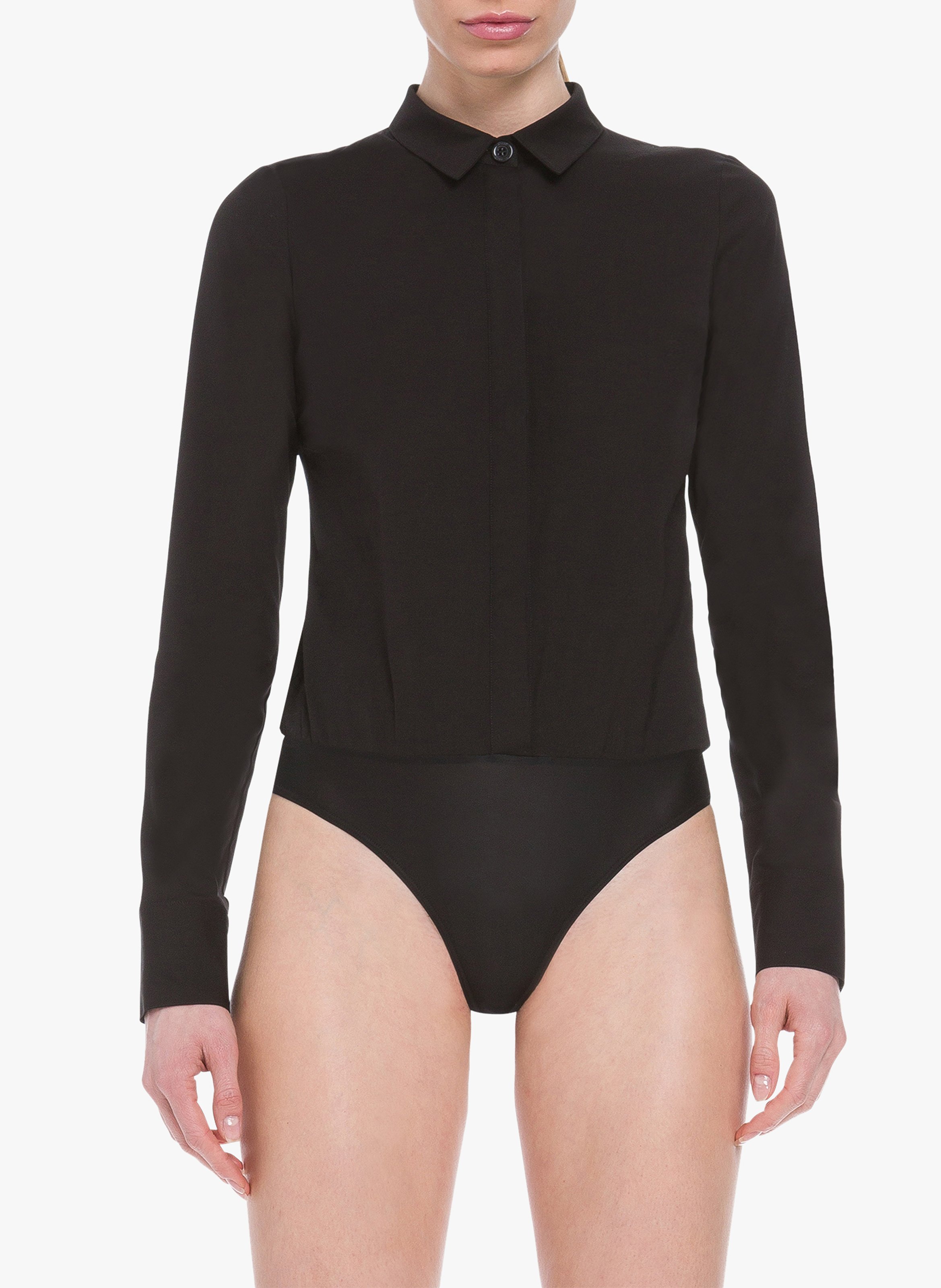 Body in popeline di cotone WOLFORD Nero