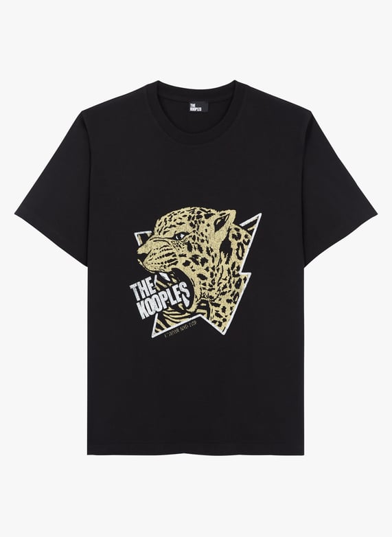Printed cotton t-Shirt Black antic gold The kooples Men Place