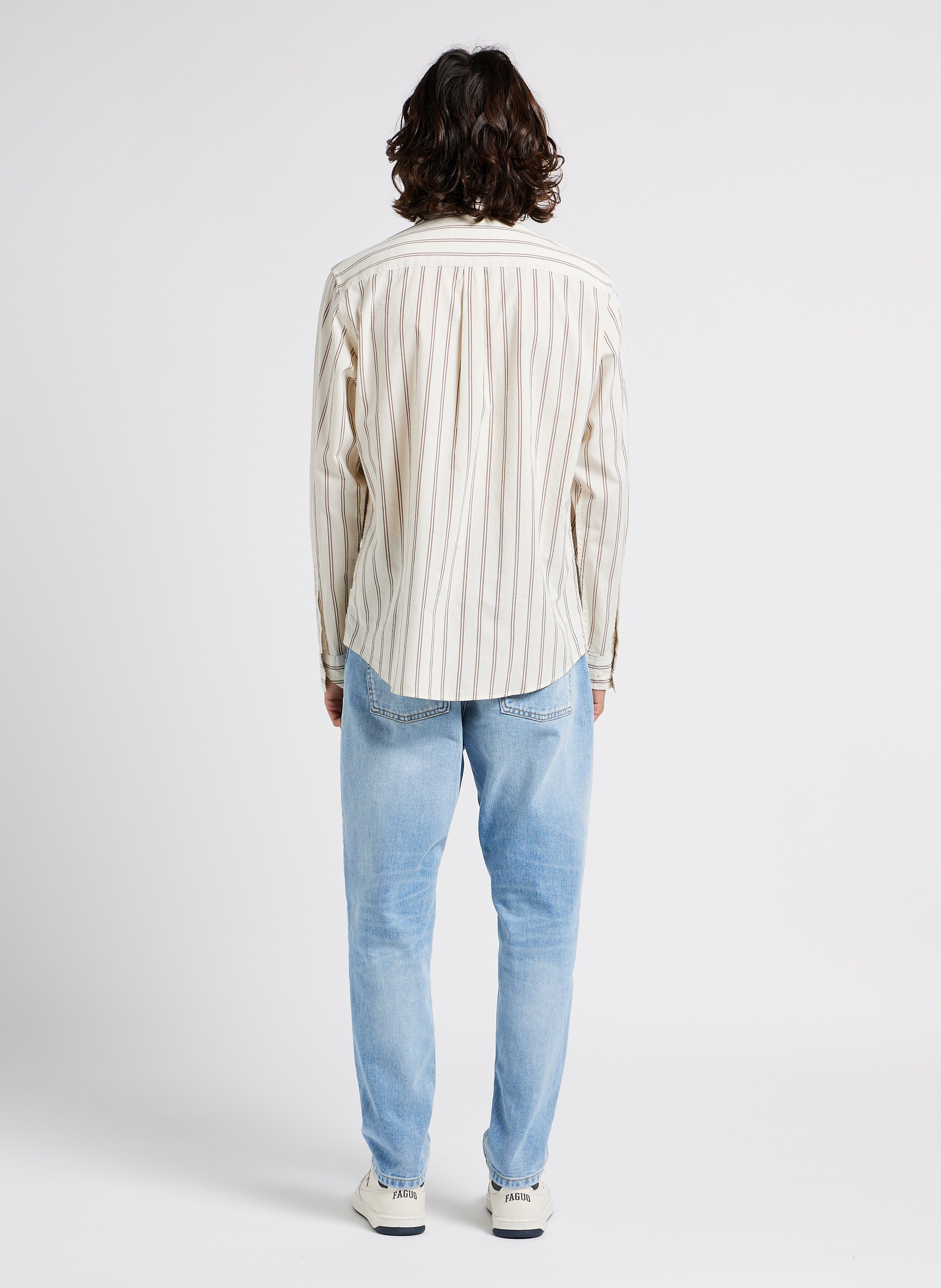 Katoenen overhemd met Amerikaanse kraag LES DEUX Beige