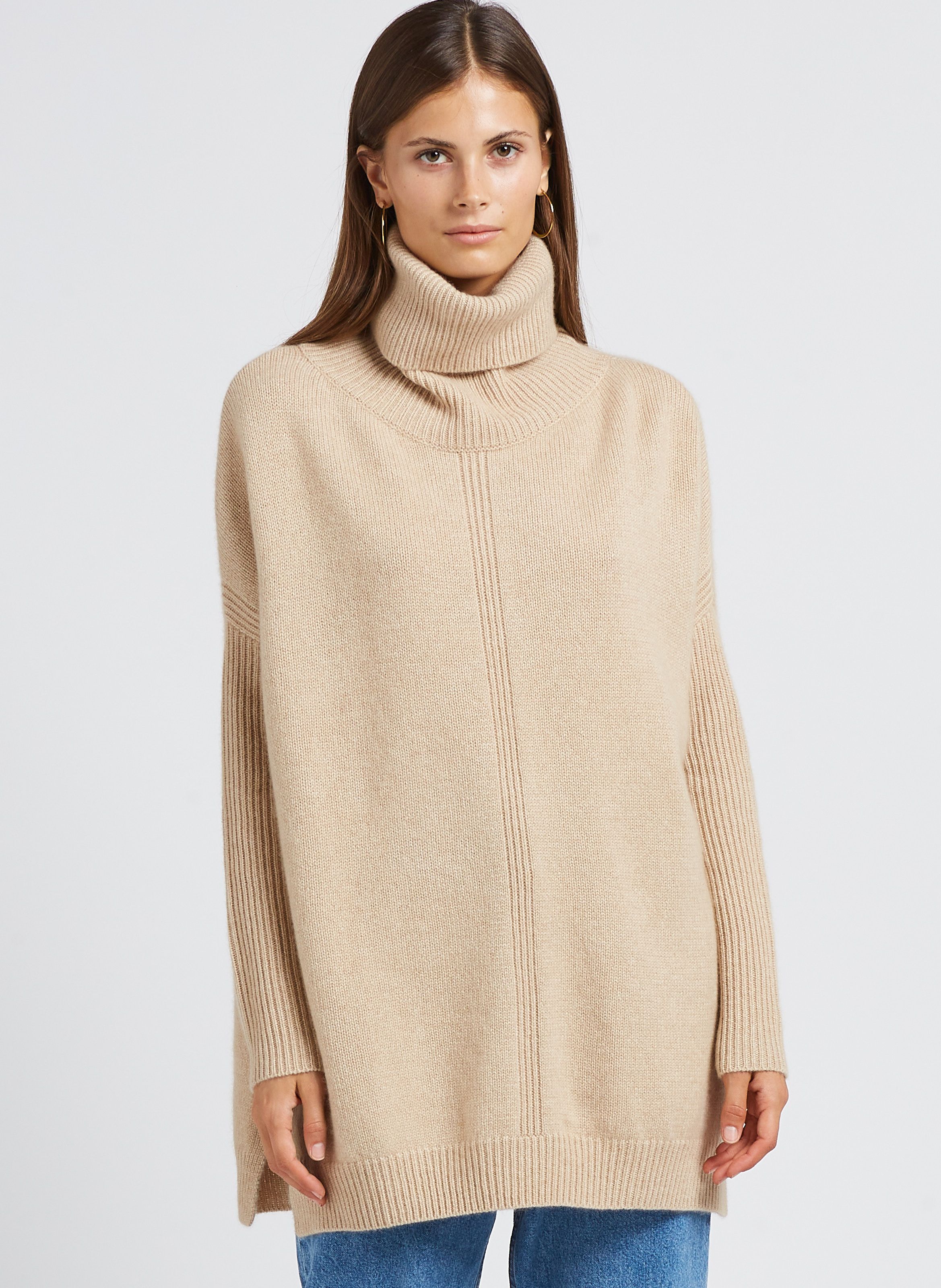 Loose fit Cashmere Turtleneck Sweater Organic Kujten Women