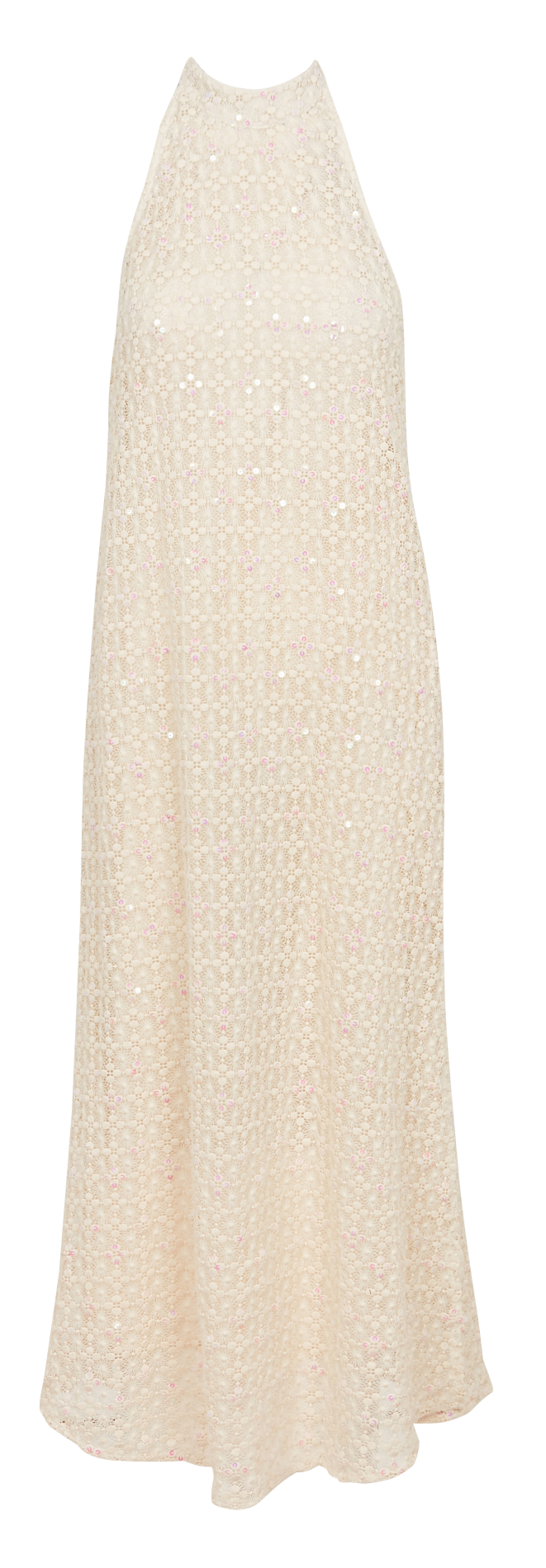 Robe longue dos nu à sequins en coton SUNDRESS Blanc