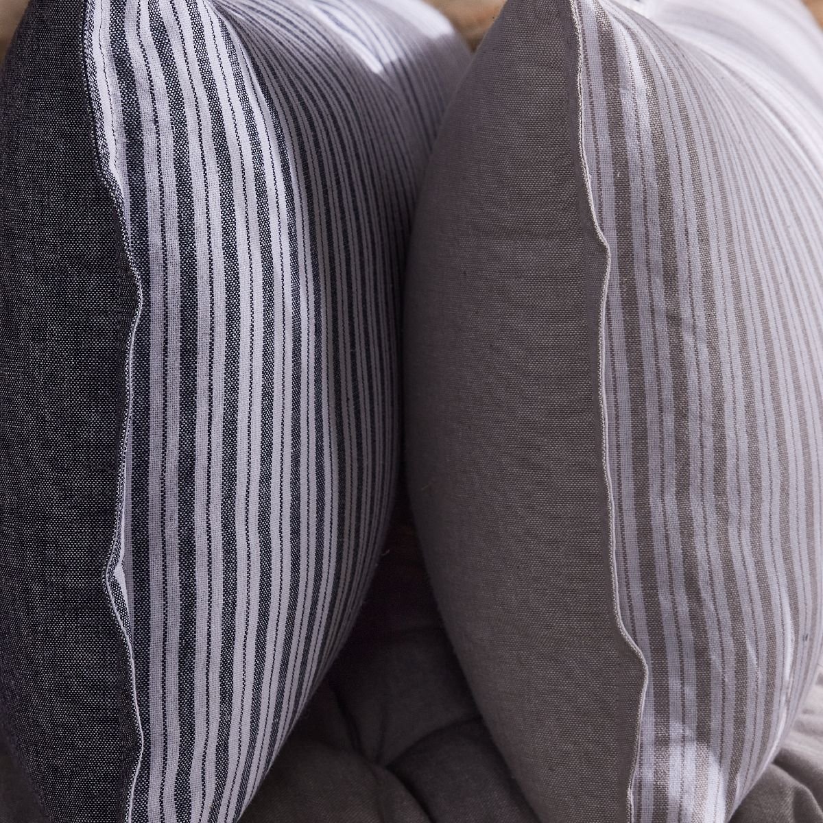 Striped rectangular cotton cushion TODAY LINGE DE MAISON Blue
