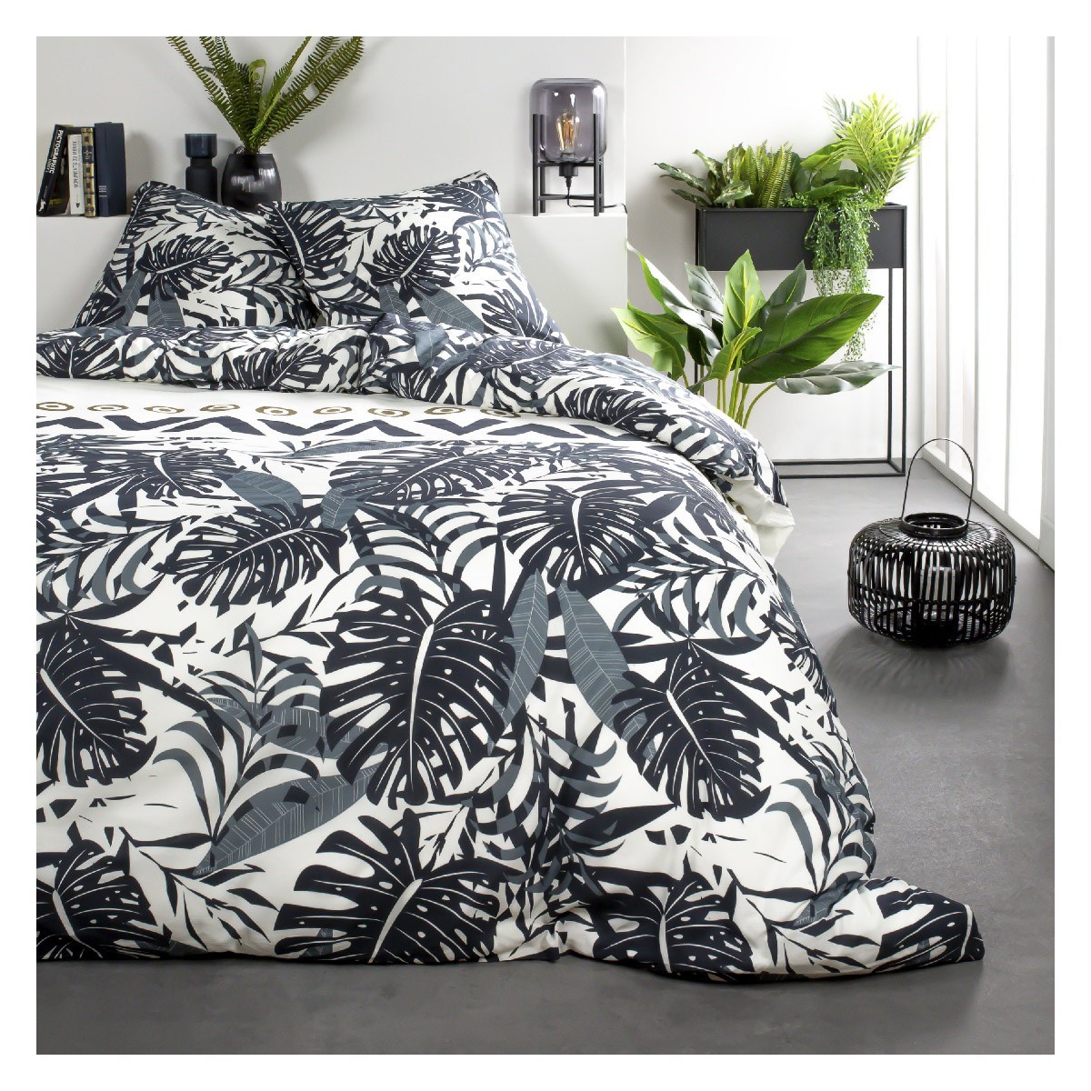 Jungle print cotton bedding set TODAY LINGE DE MAISON White