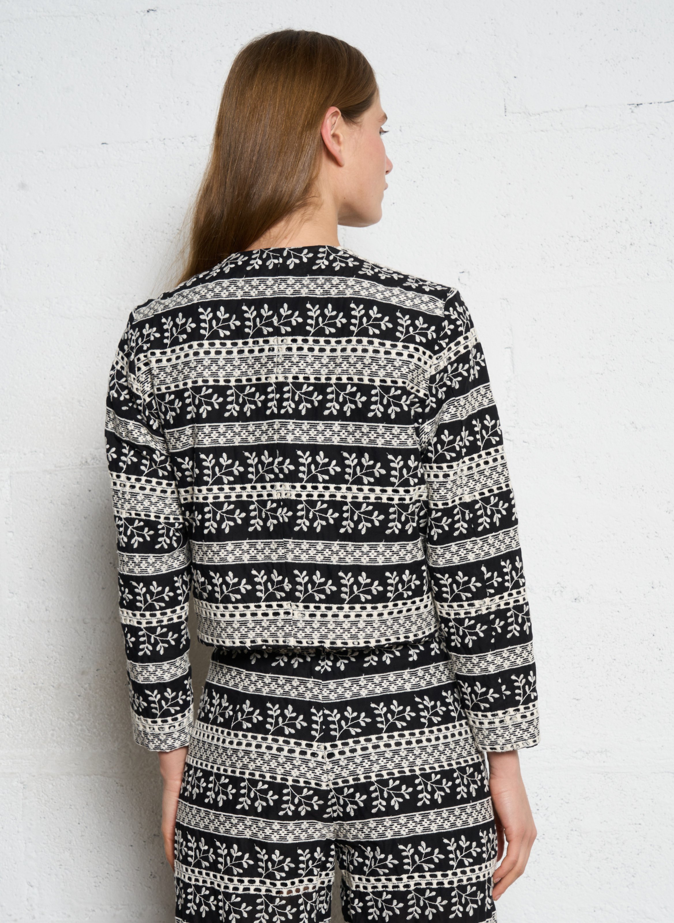 Cotton-blend jacket with Victorian collar SOPHIE+LUCIE Black