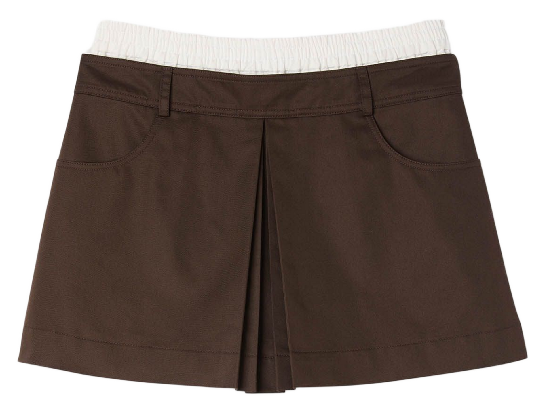 Jupe short en coton mélangé Marron