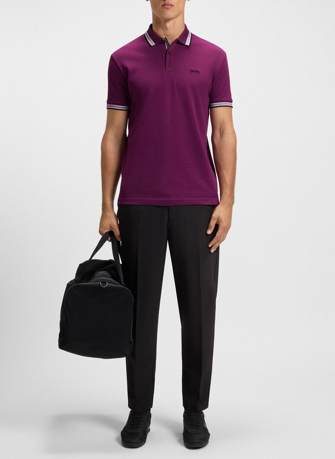 Regular-fit cotton polo shirt BOSS Pink