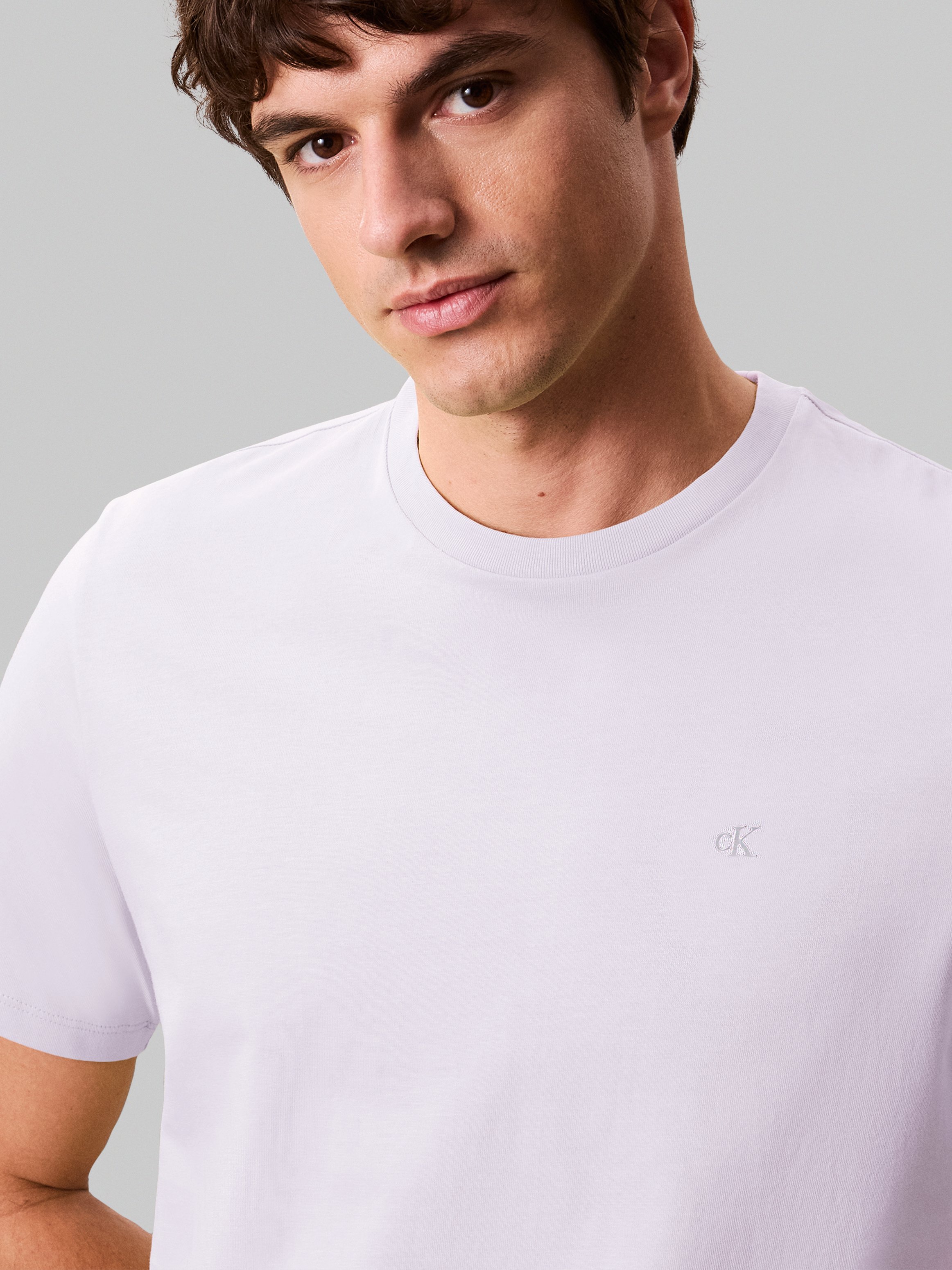 Gerade geschnittenes T-Shirt aus Baumwolle CALVIN KLEIN Weiss