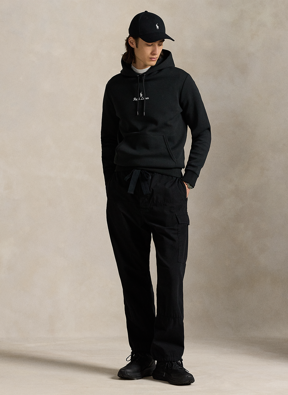 Sweat uni à capuche avec broderie POLO RALPH LAUREN Noir