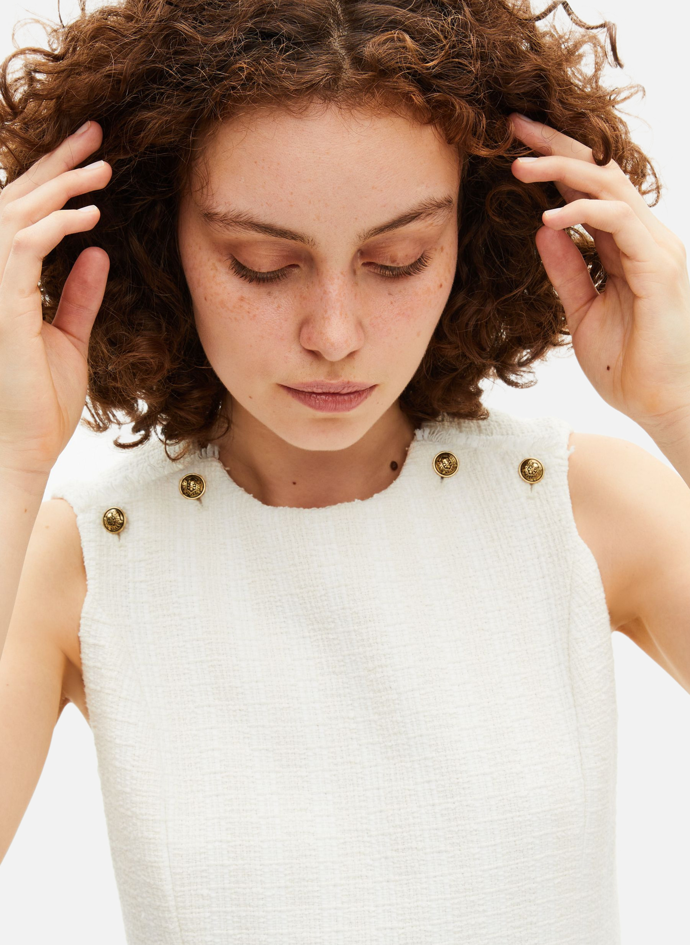 Short tweed dress THE KOOPLES Beige