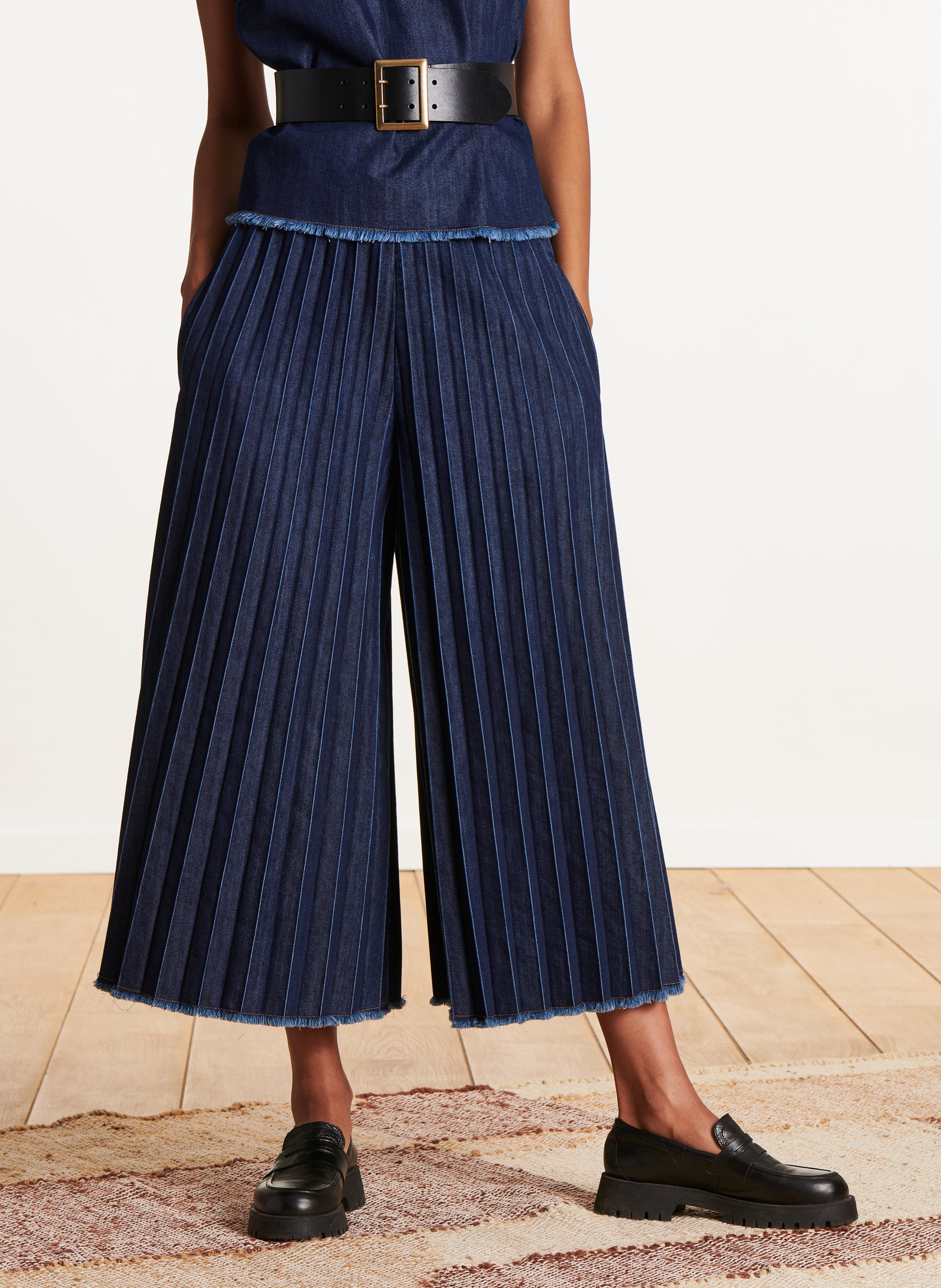 Wide leg denim pants LA FEE MARABOUTEE Blue