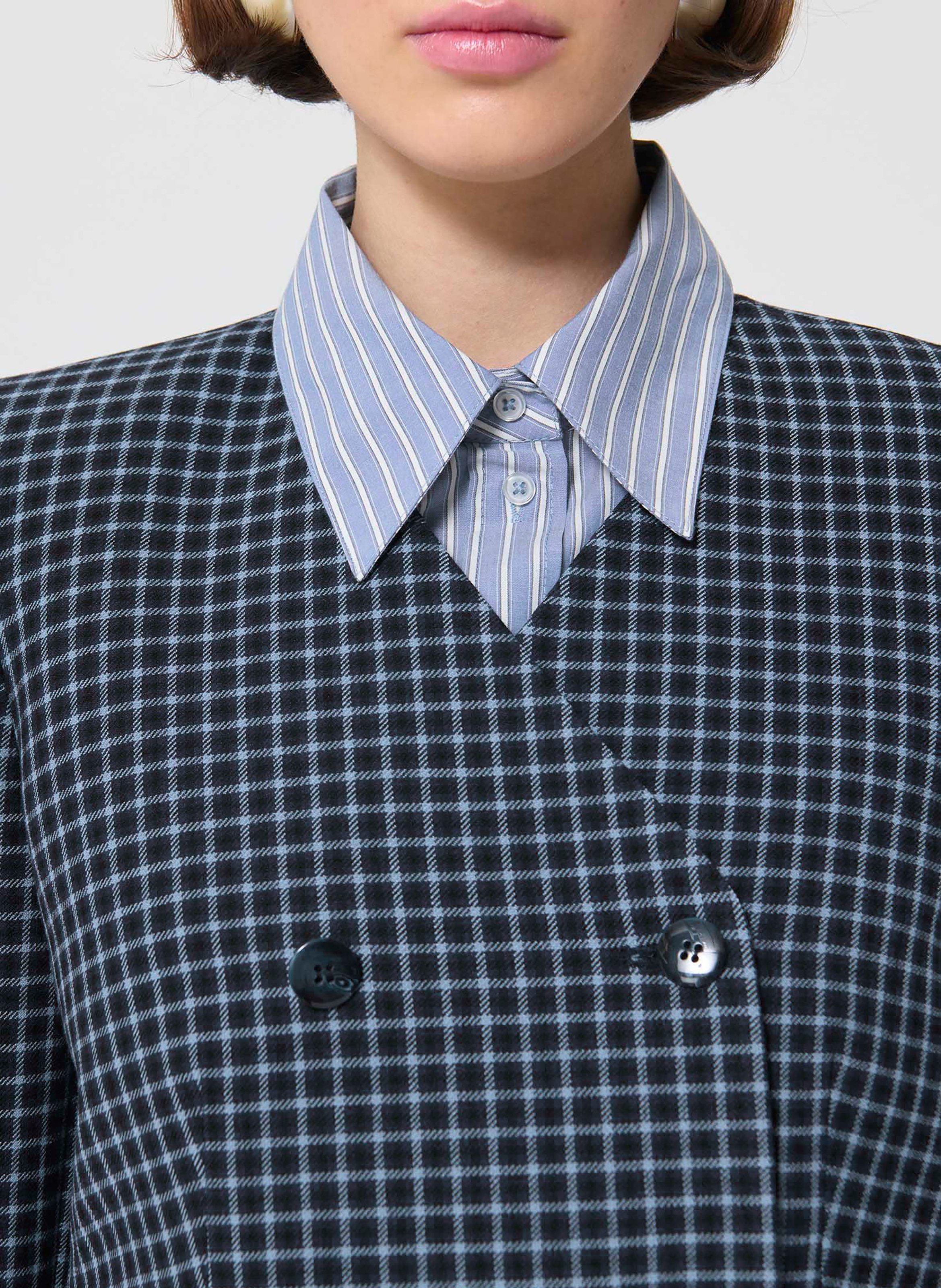 Korte geruite colbert met V-hals TARA JARMON Blauw