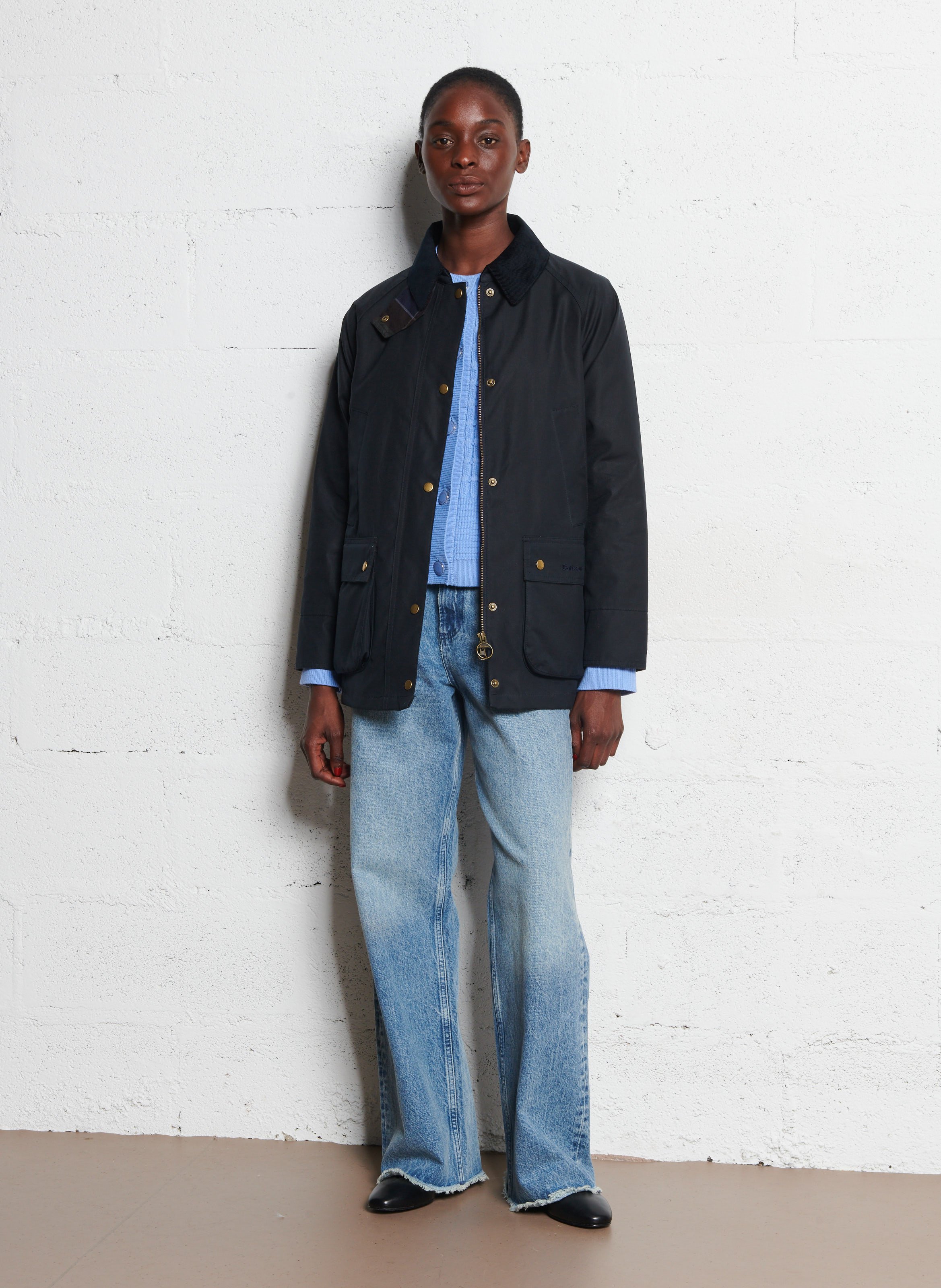 Parka col classique en coton BARBOUR Bleu