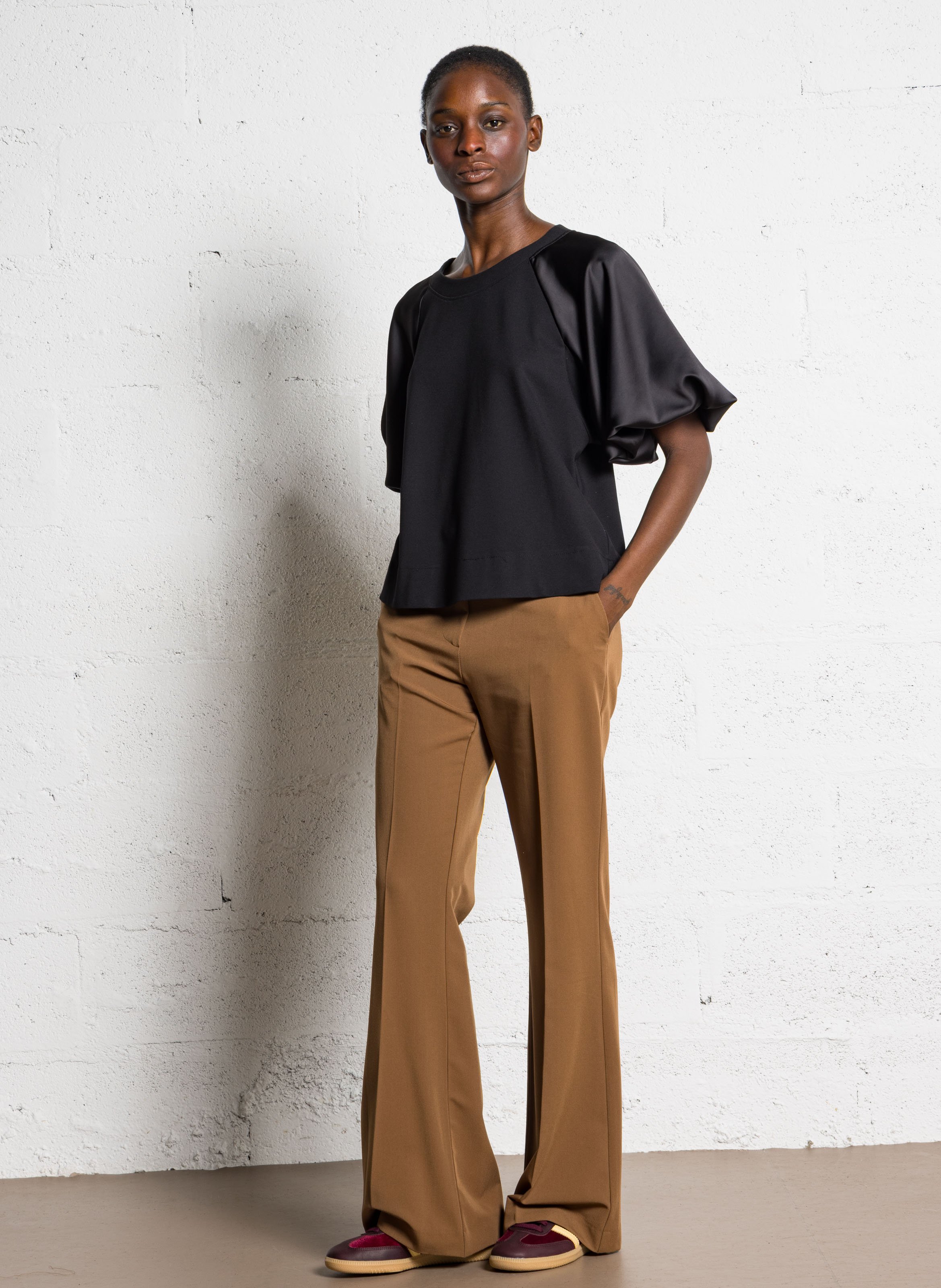 Loose-fit round-neck top IMPERIAL Black