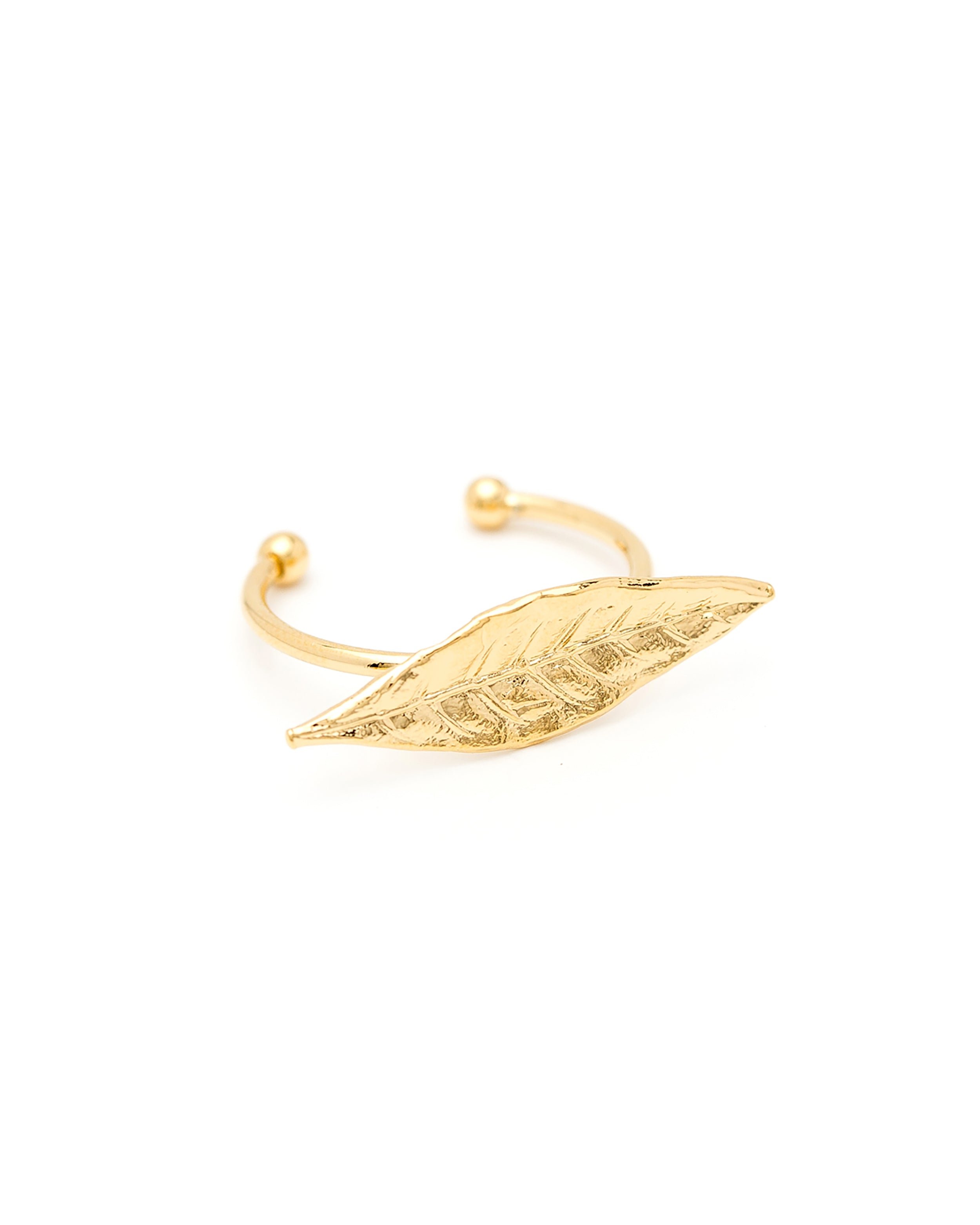 HÉRA - Fine gold-plated leaf ring MONSIEUR SIMONE