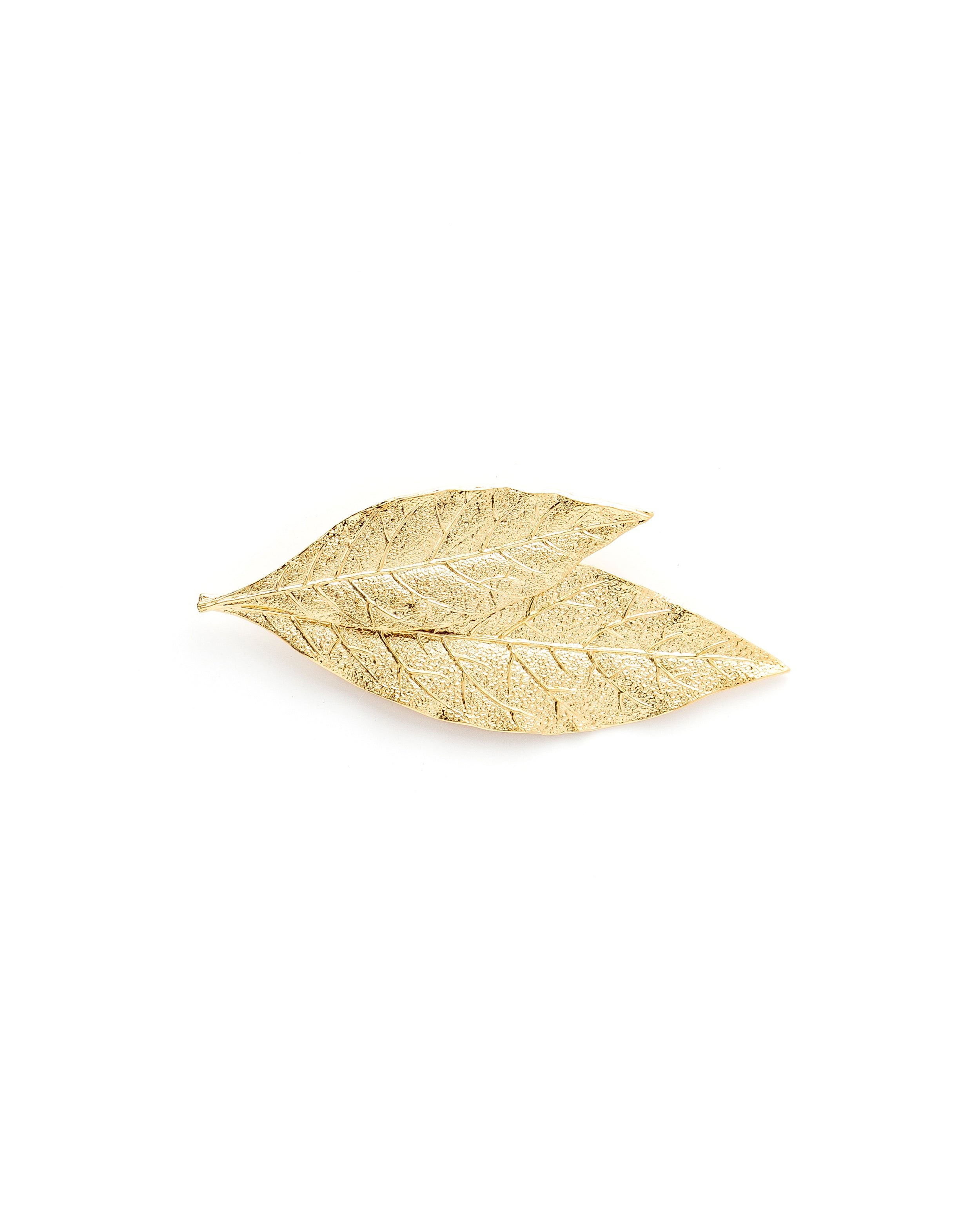 Silver-plated leaf brooch MONSIEUR SIMONE