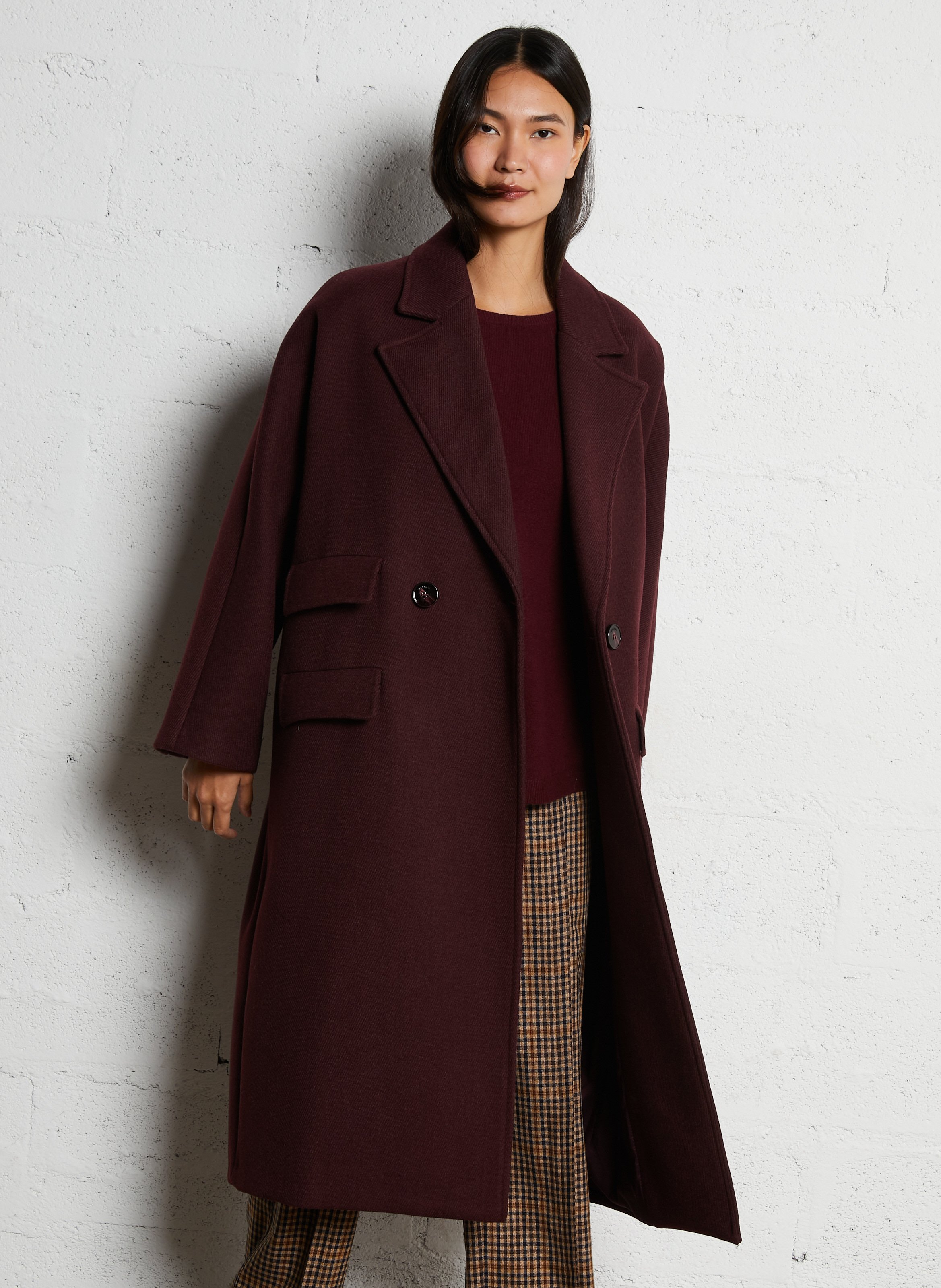 Manteau col tailleur  IMPERIAL Rouge