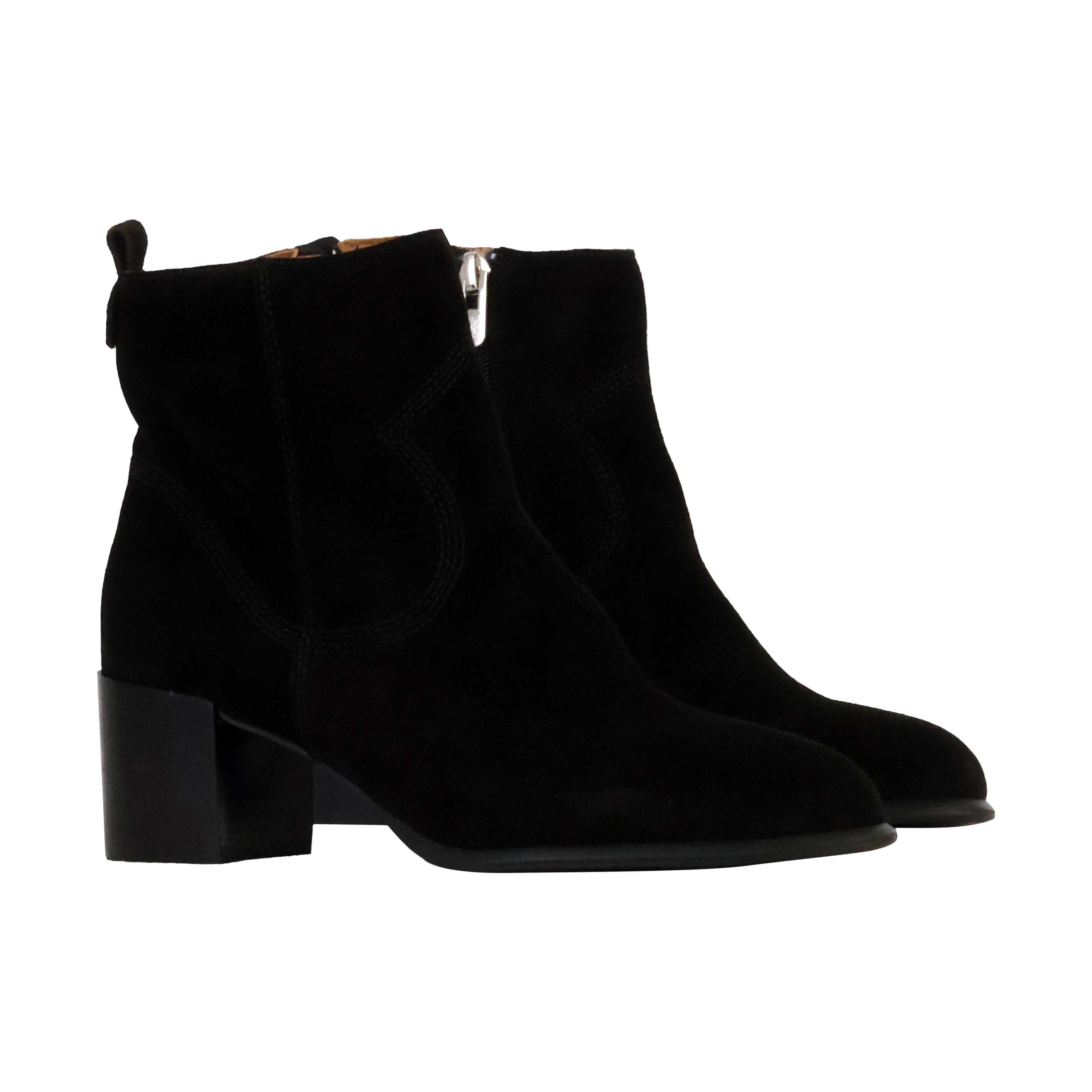 Aurelie leather heeled ankle boots Black