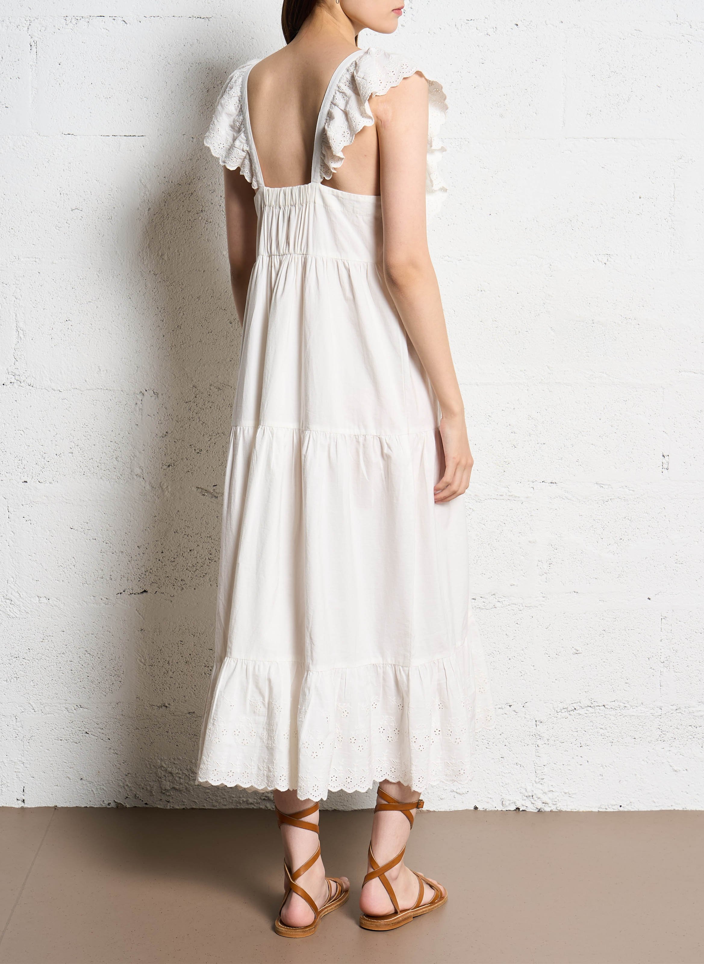 Robe longue ample en coton EMILE ET IDA Blanc