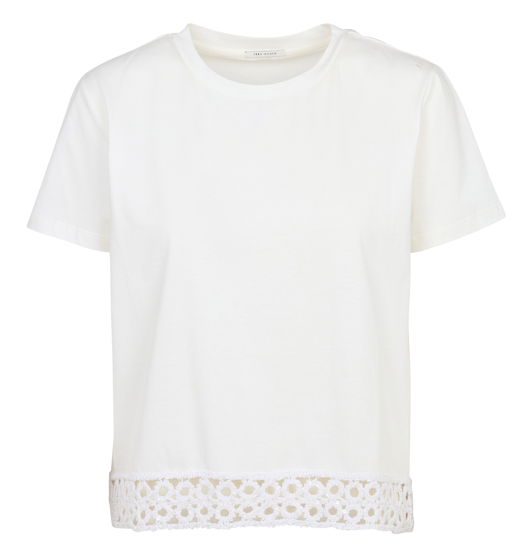 Recht T-shirt met ronde hals | katoenblend Wit