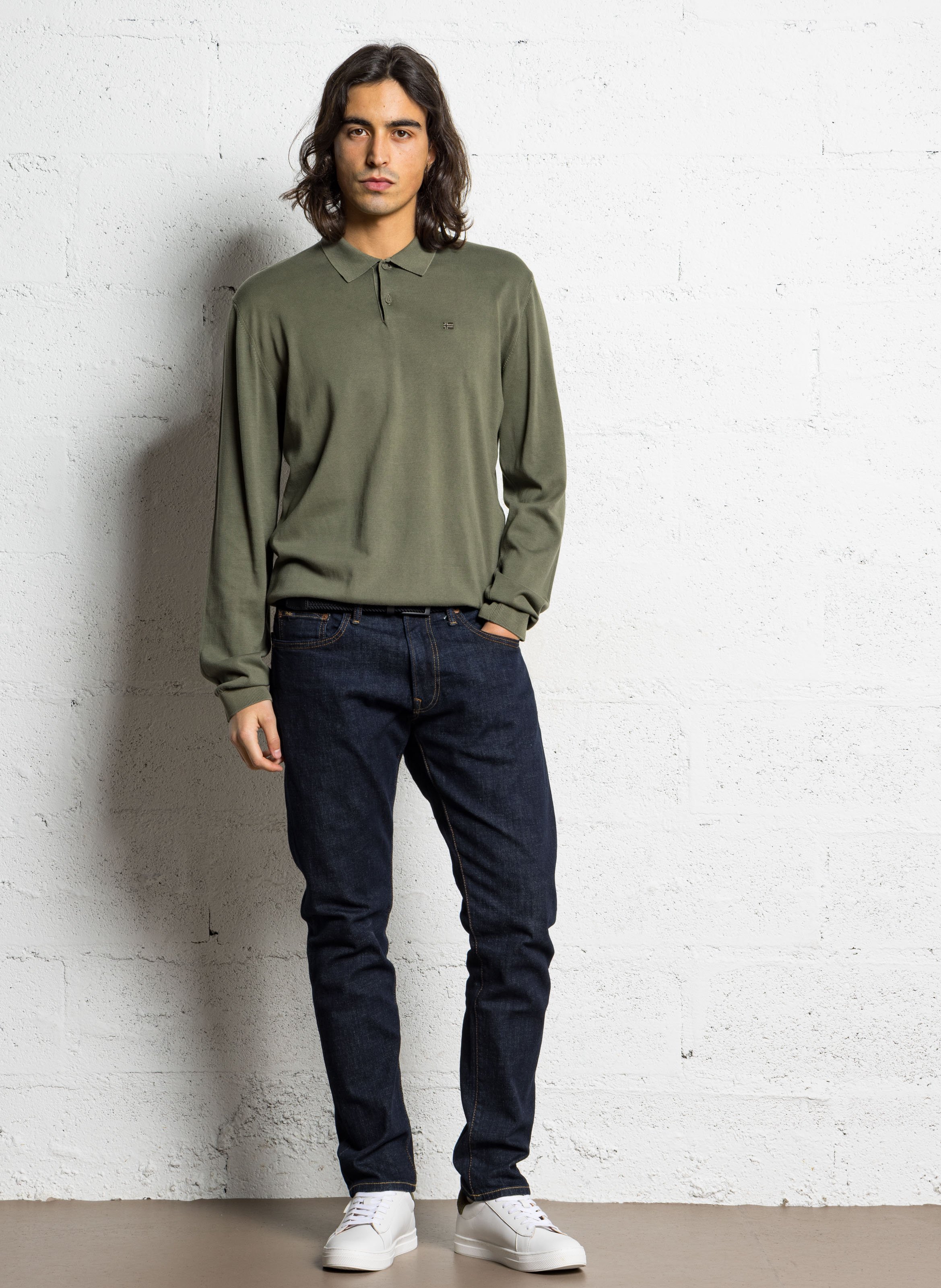 Baumwollpullover mit Polokragen NAPAPIJRI Grun