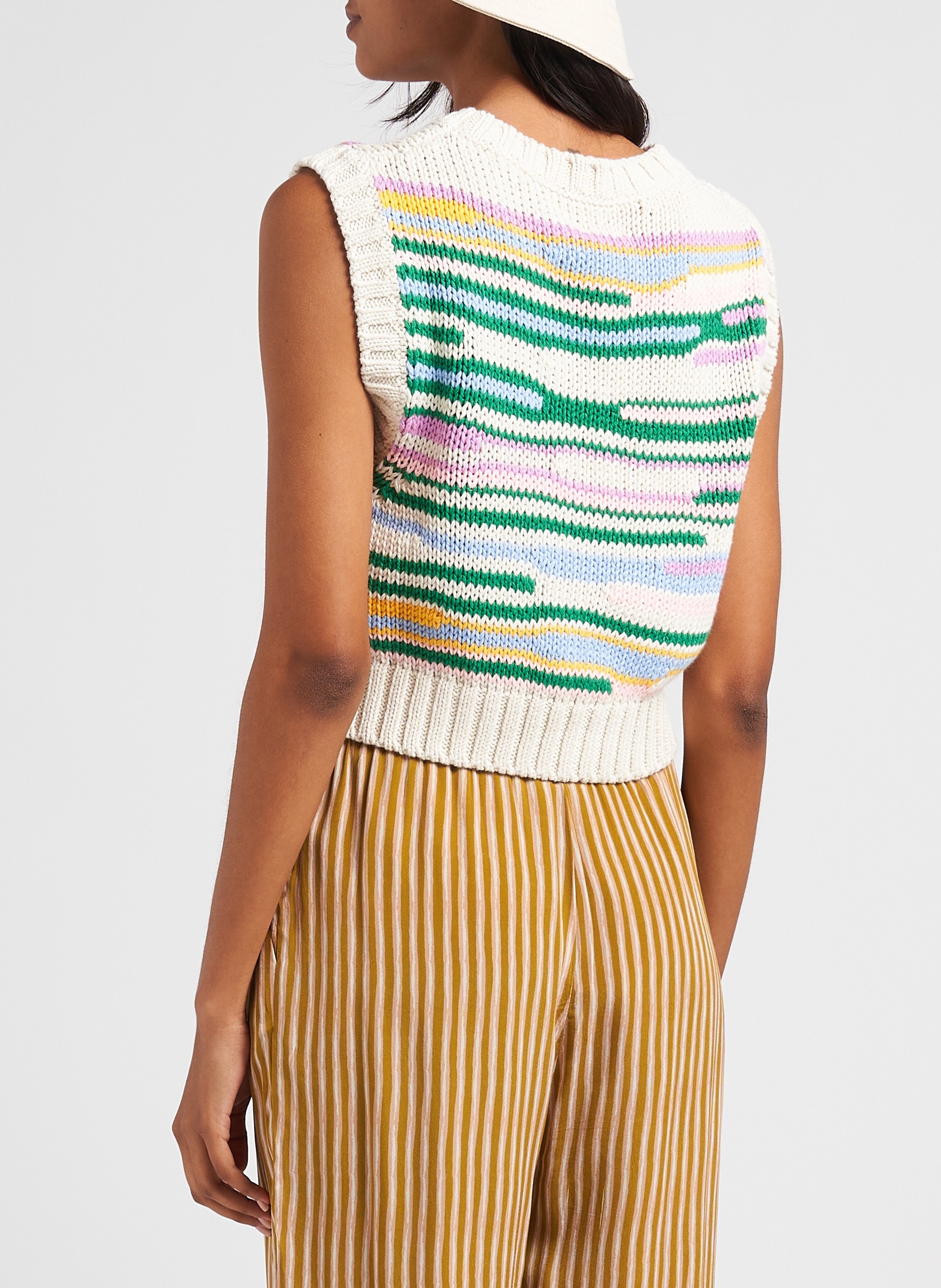 Gilet col rond en coton mélangé INDEE Multicolore