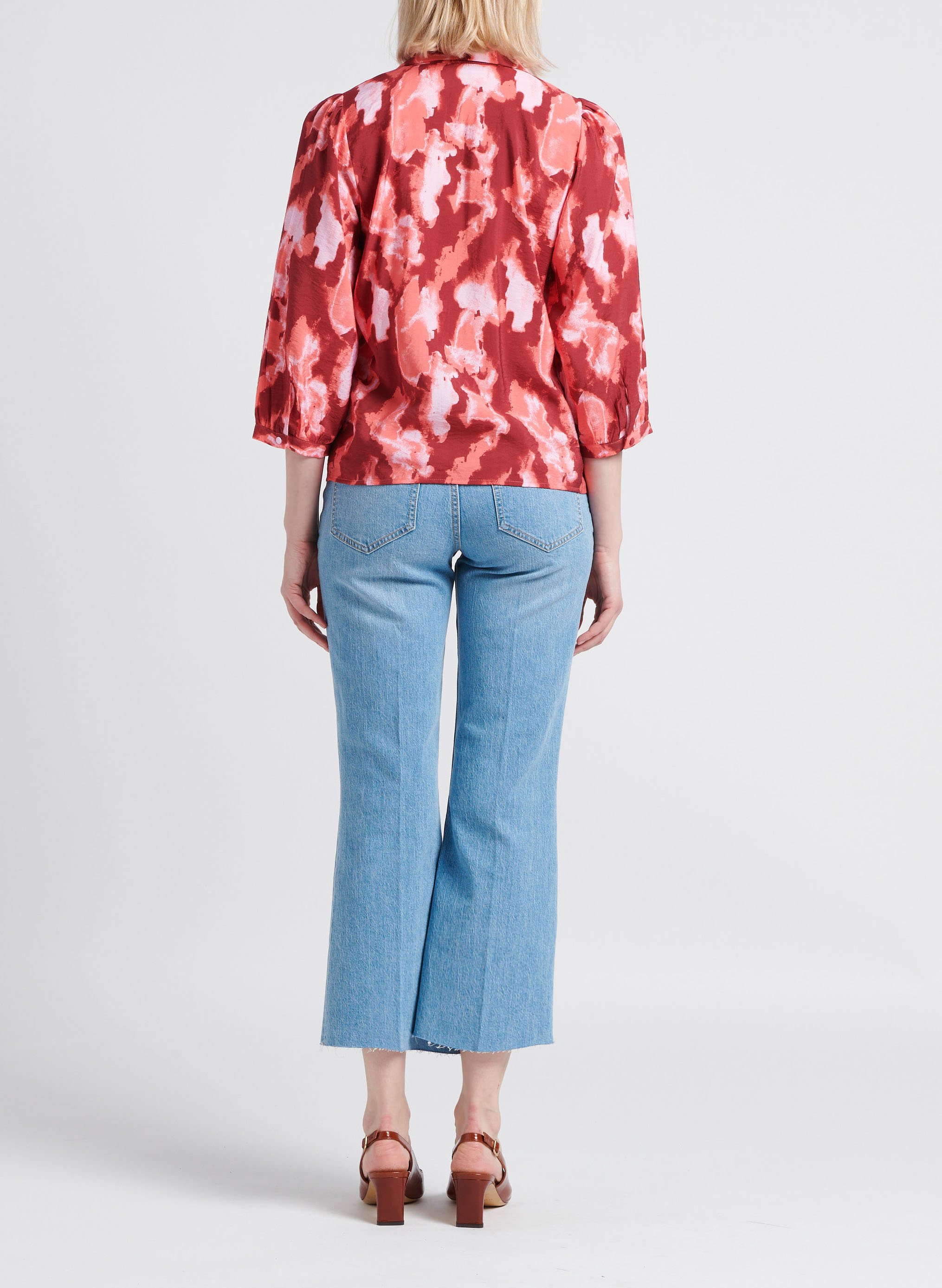 Blouse met klassieke kraag en print MOSS COPENHAGEN Rood