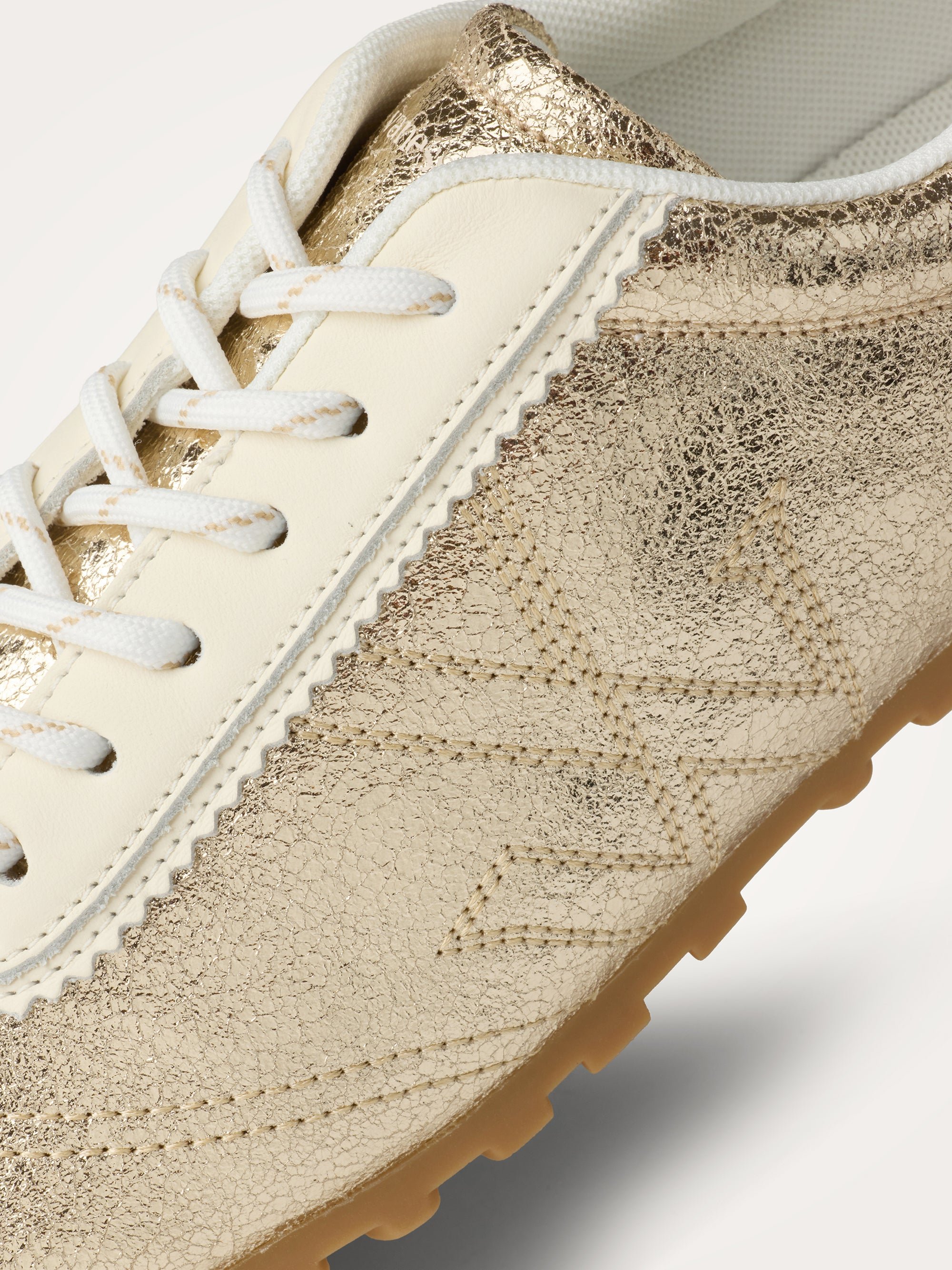 Sneakers with monogram sewn on a thin grooved sole VANESSA WU Golden