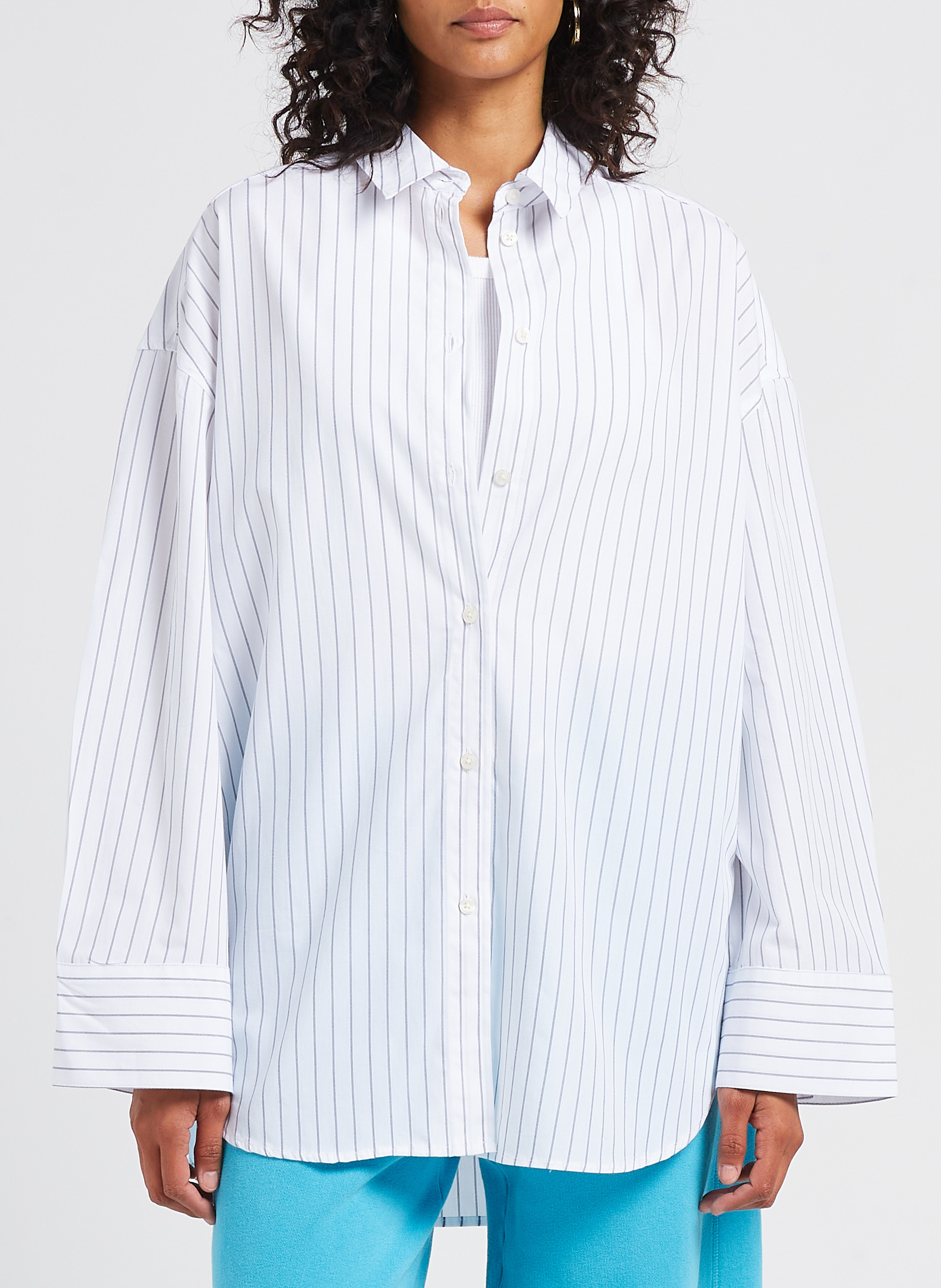 Chemise col classique ample en coton organique SAMSOE SAMSOE Beige