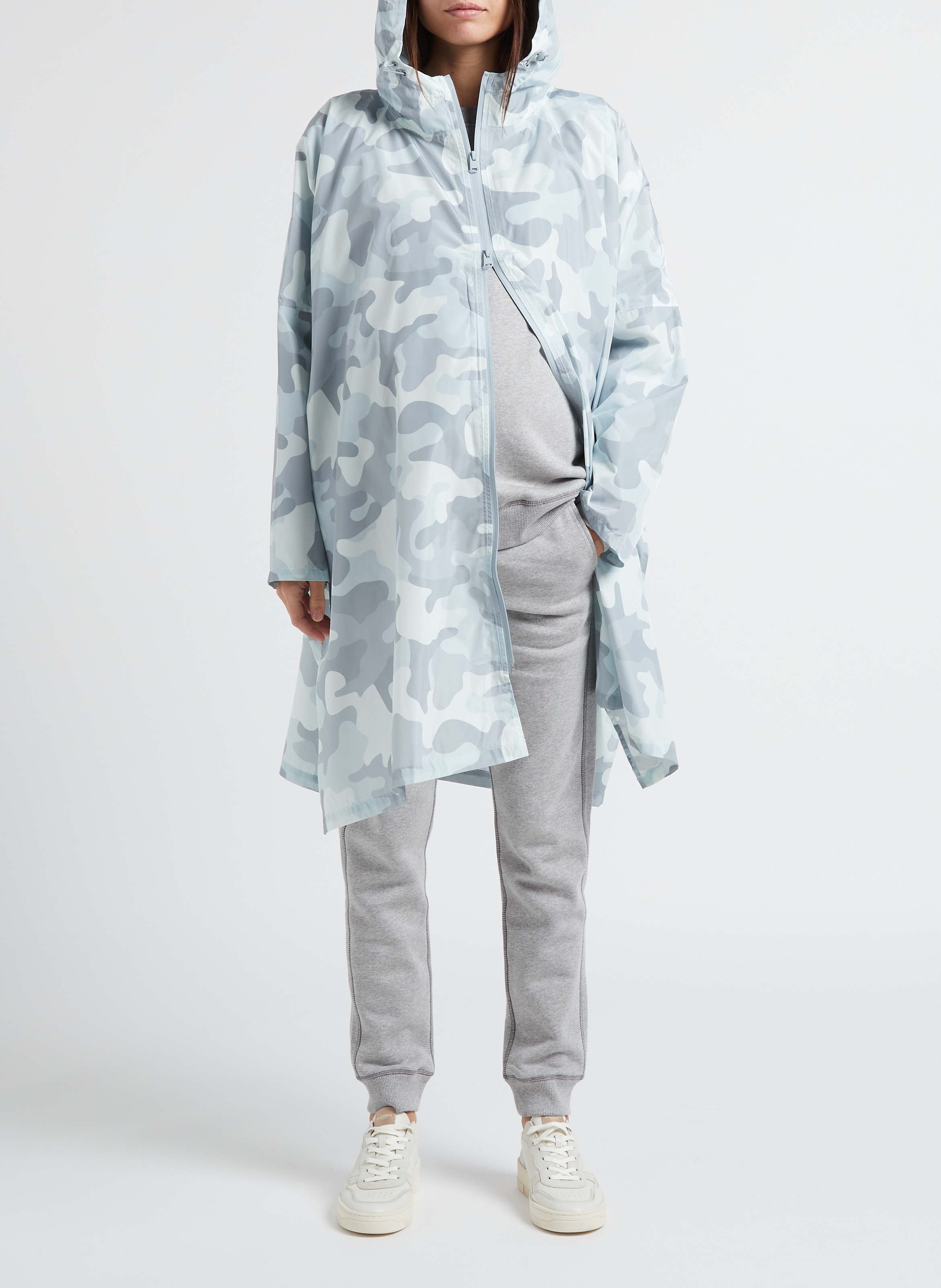 Coupe-vent imprimé à capuche  SERAPHINE Gris