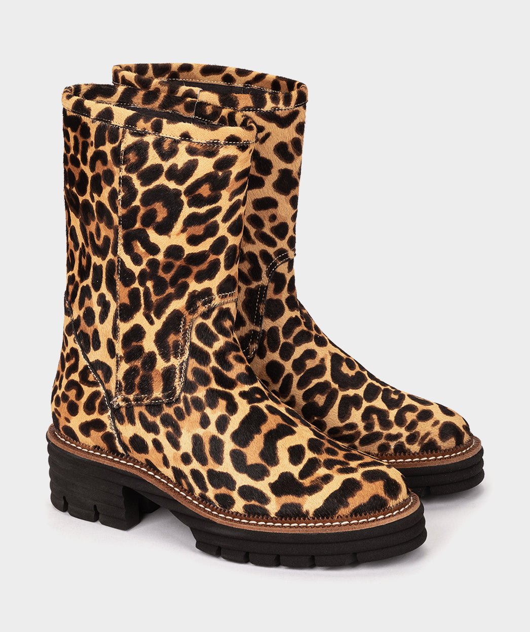 Leopard Print Fur Boots PEDRO MIRALLES Brown