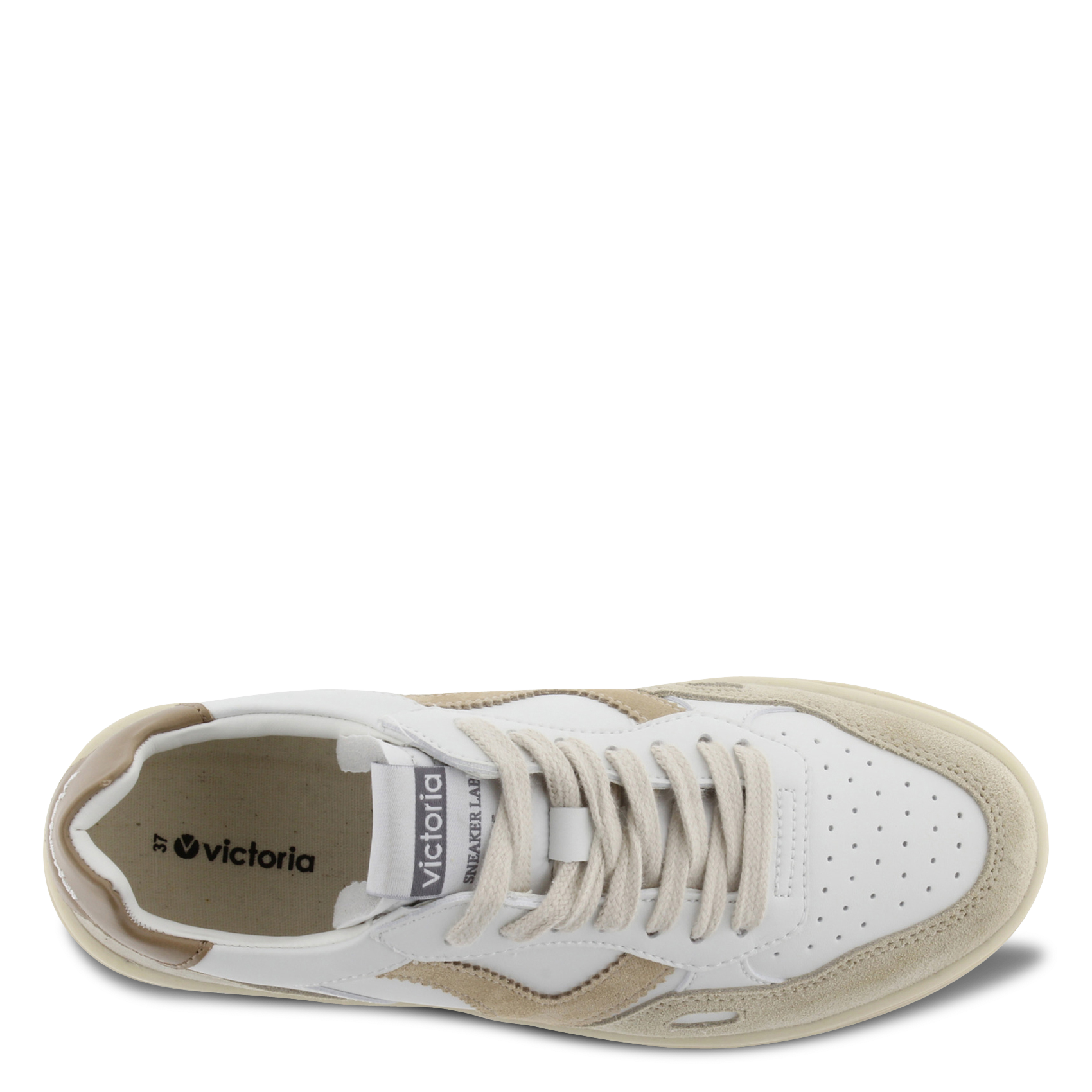 Baskets basses en cuir VICTORIA Beige