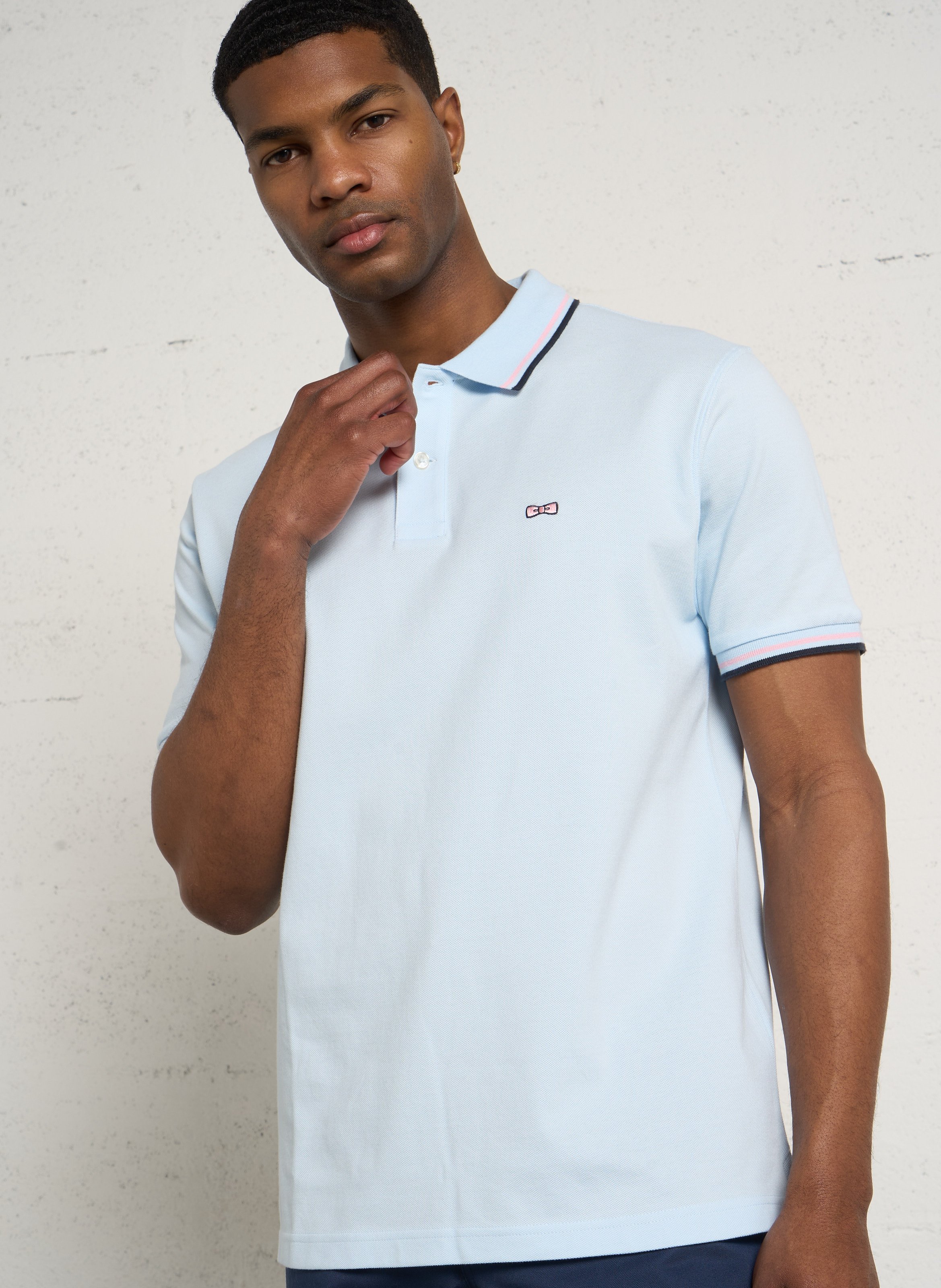 Gerade geschnittenes Poloshirt aus Baumwolle EDEN PARK Blau