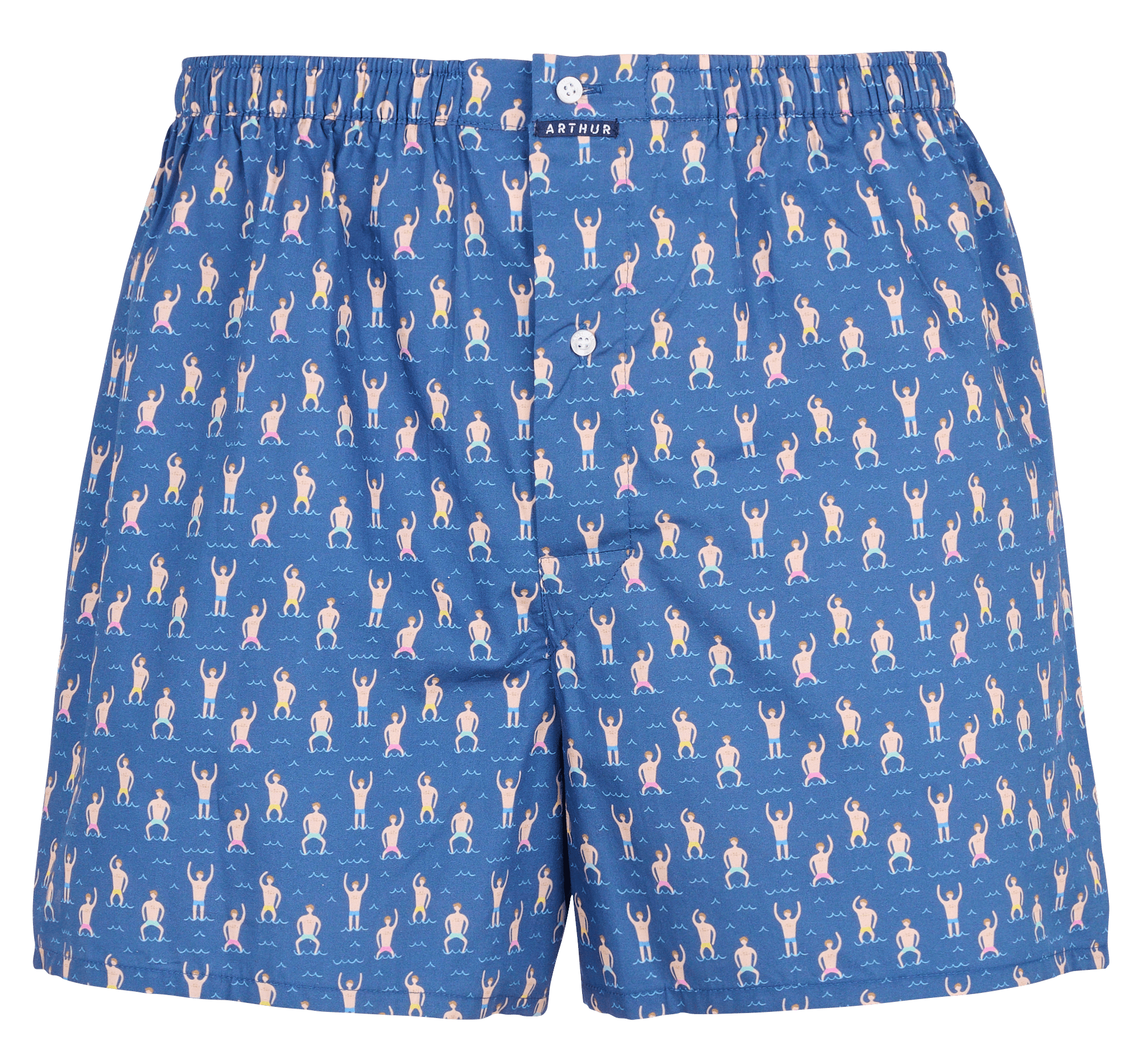 Boxershort van biokatoen met print ARTHUR Blauw