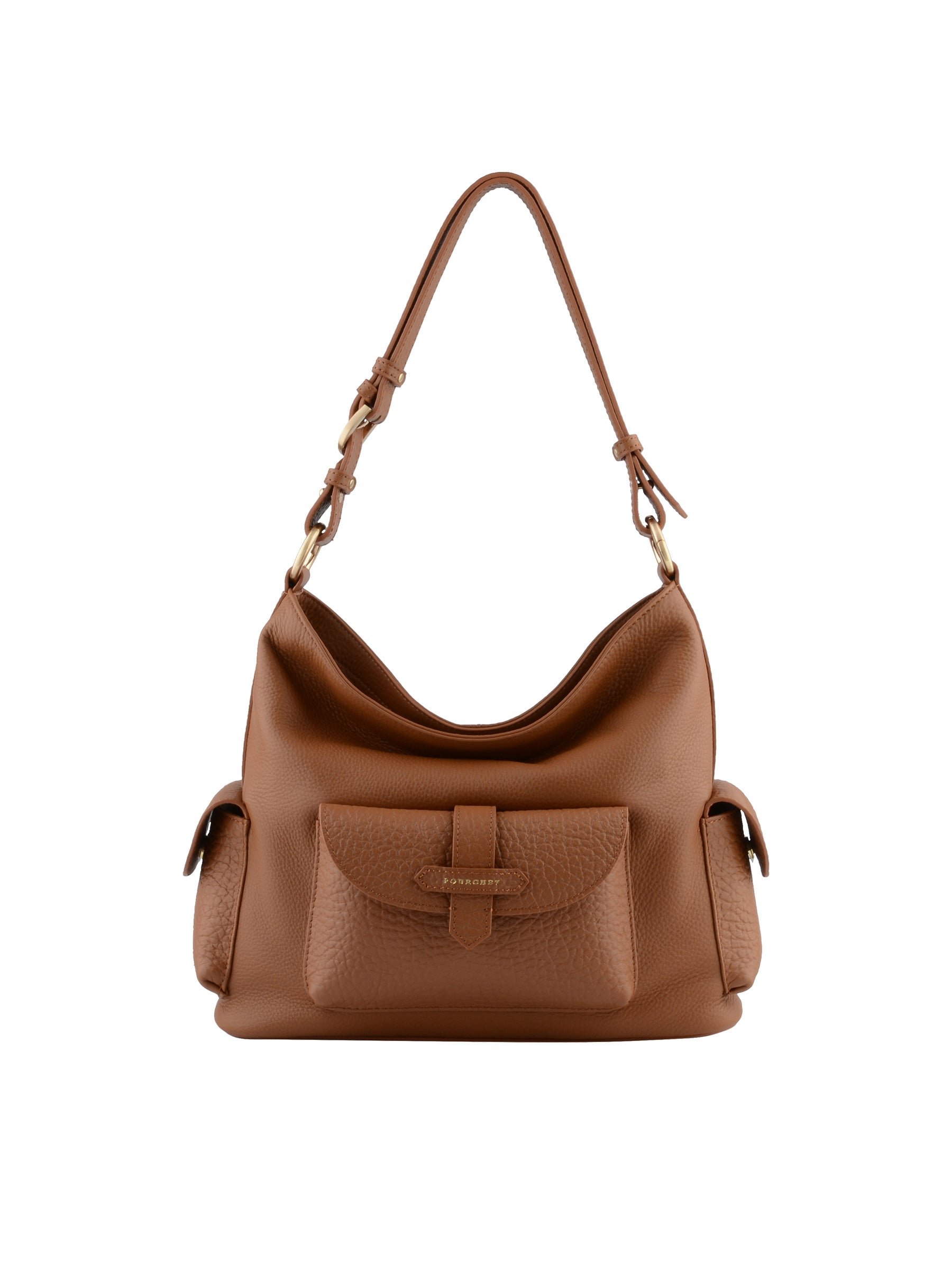 Calfskin leather shoulder bag POURCHET