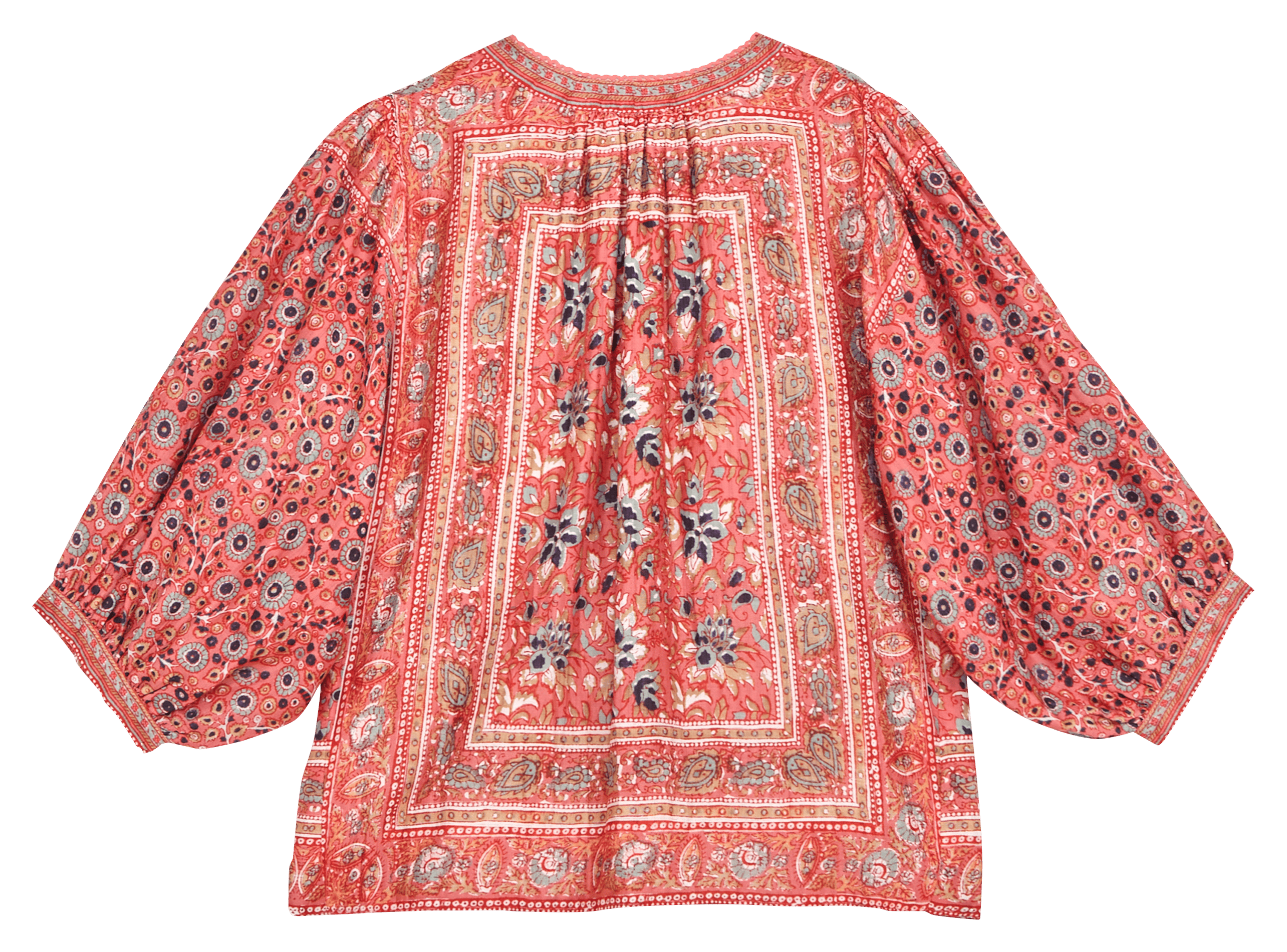 Oversized ronde hals katoenen bedrukte jas M.A.B.E Roze