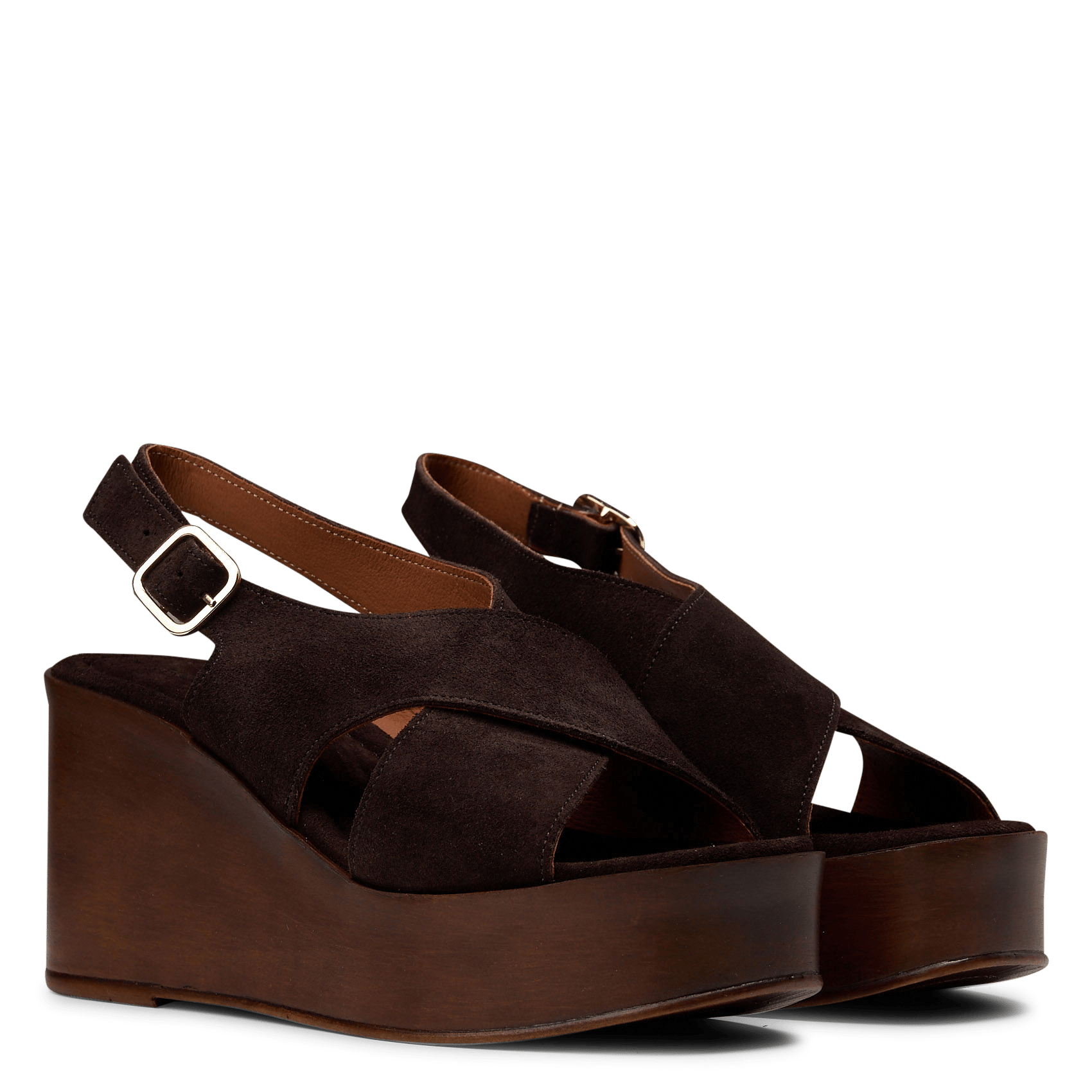Fabia leather wedge sandals MELLOW YELLOW Brown