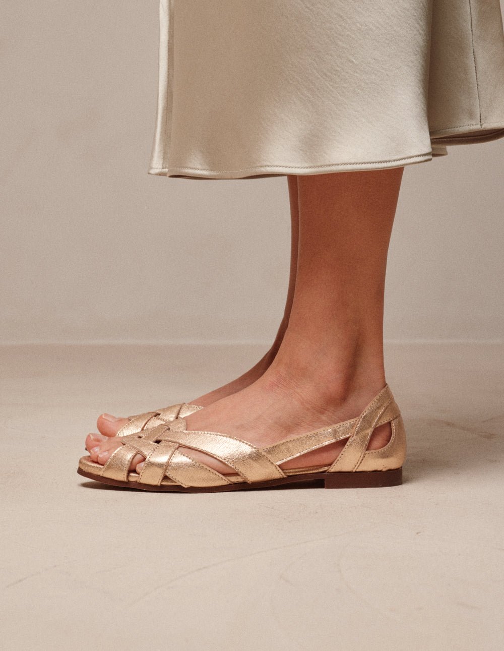 Faux leather sandals ODAJE Golden